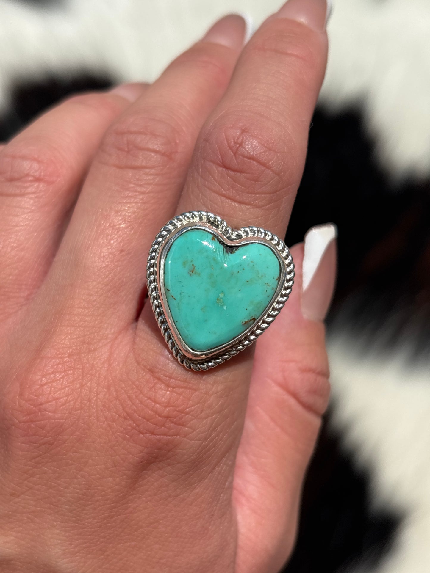 Native American, Hand-Made, Turquoise & Sterling Silver Ring