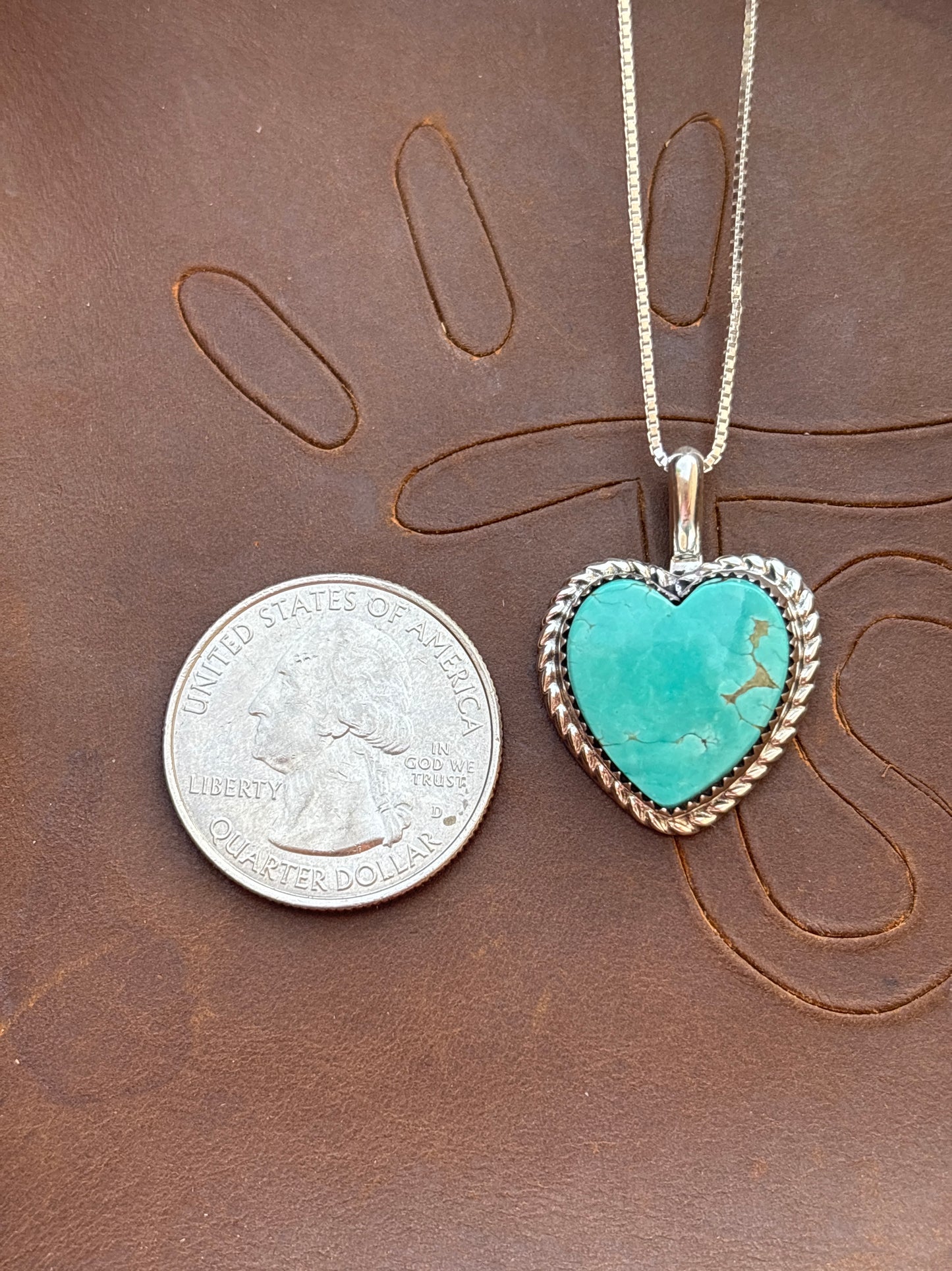 Native American, Hand-Made, Turquoise & Sterling Silver Necklace