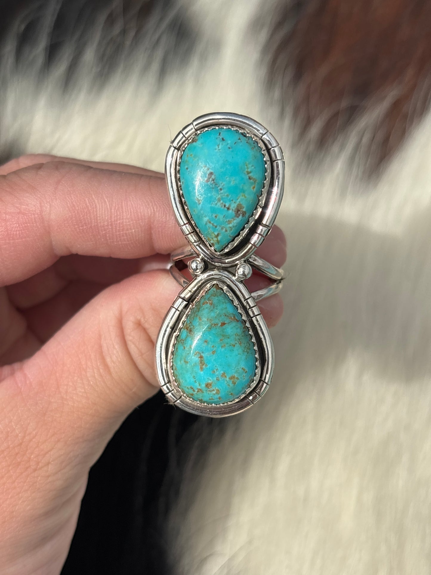 Native American, Hand-Made, Turquoise & Sterling Silver Ring