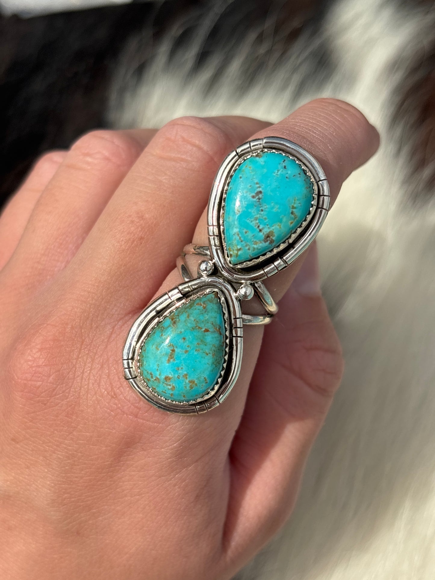 Native American, Hand-Made, Turquoise & Sterling Silver Ring