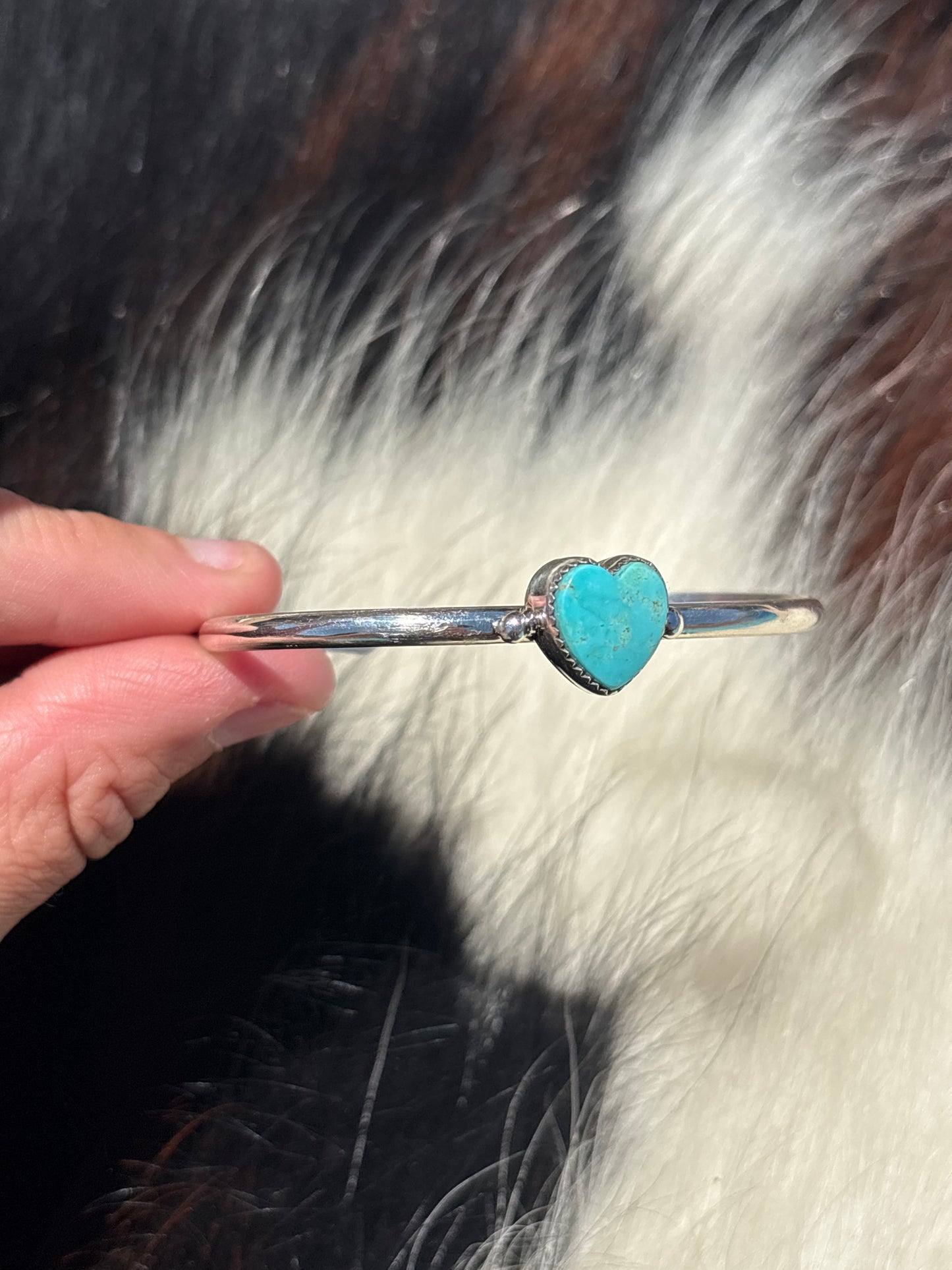 Native American, Handmade, Turquoise & Sterling Silver Cuff