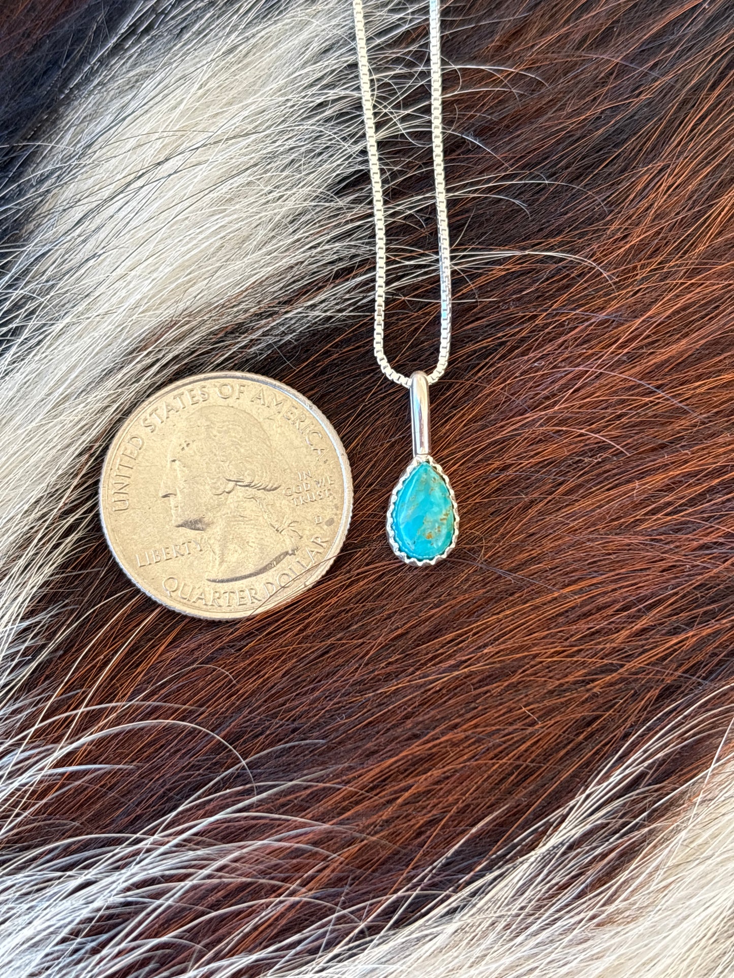 Native American, Hand-Made, Turquoise & Sterling Silver Necklace #2