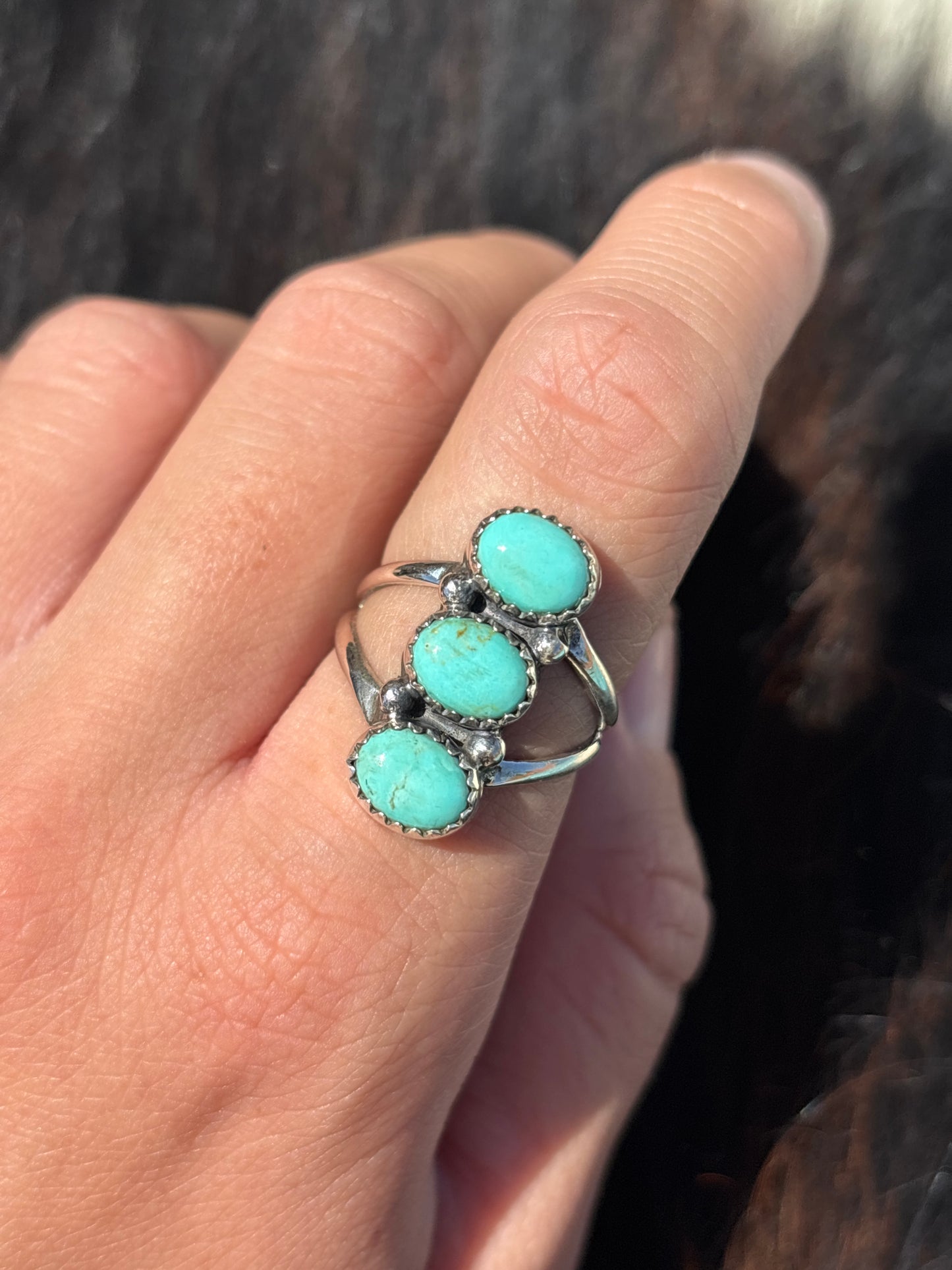 Native American, Hand-Made, Turquoise & Sterling Silver Ring