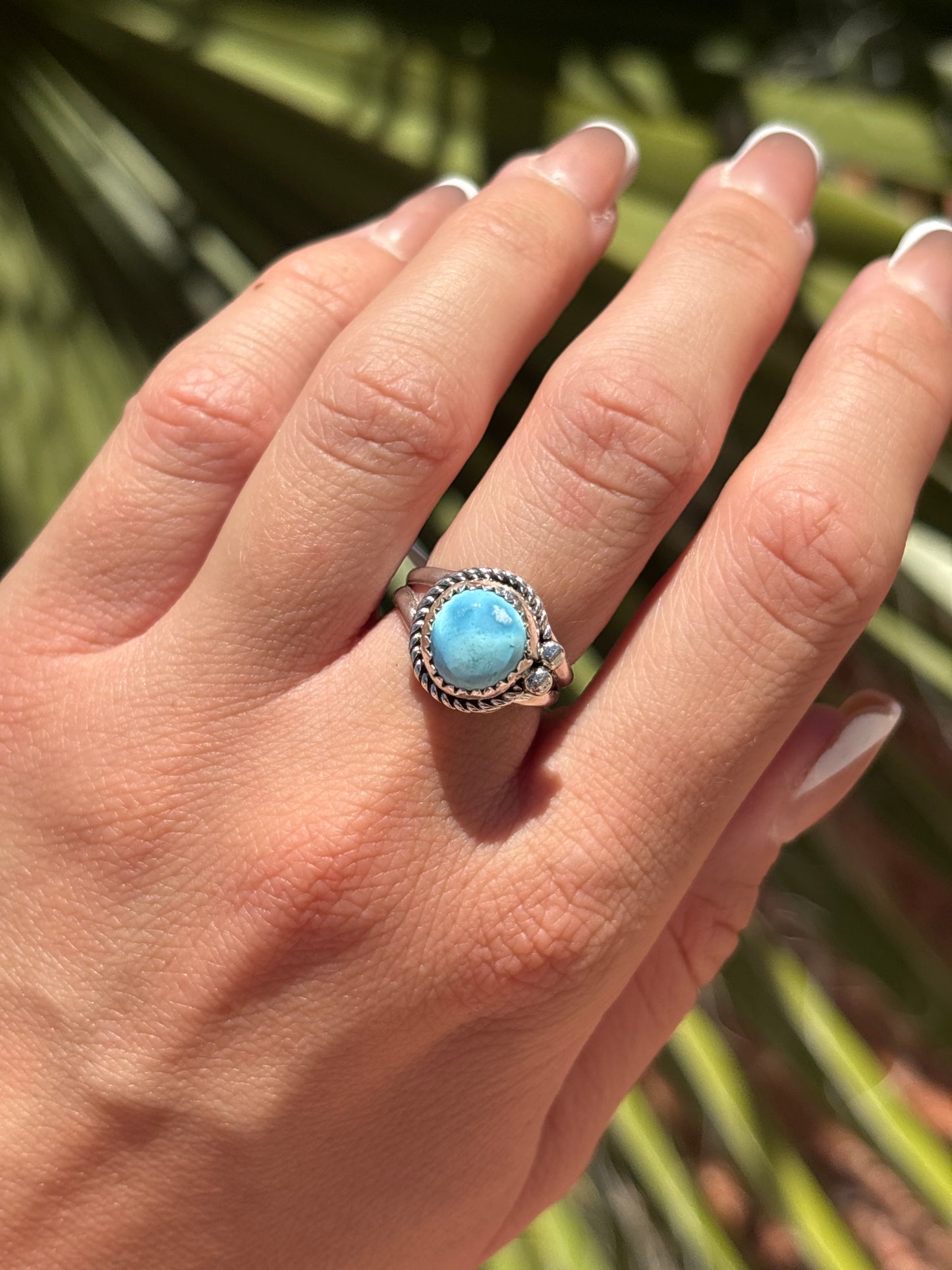 Native American, Hand-Made, Golden Hills Turquoise & Sterling Silver Ring