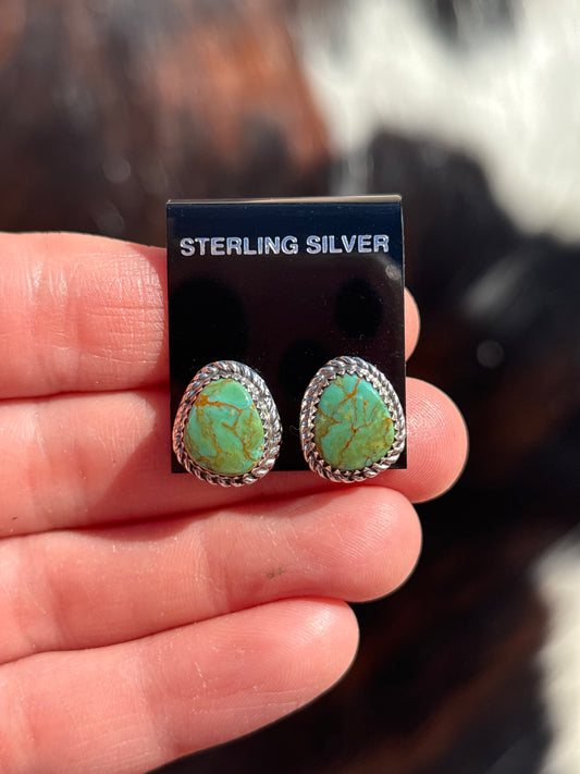 Native Made, Turquoise & Sterling Silver Earrings