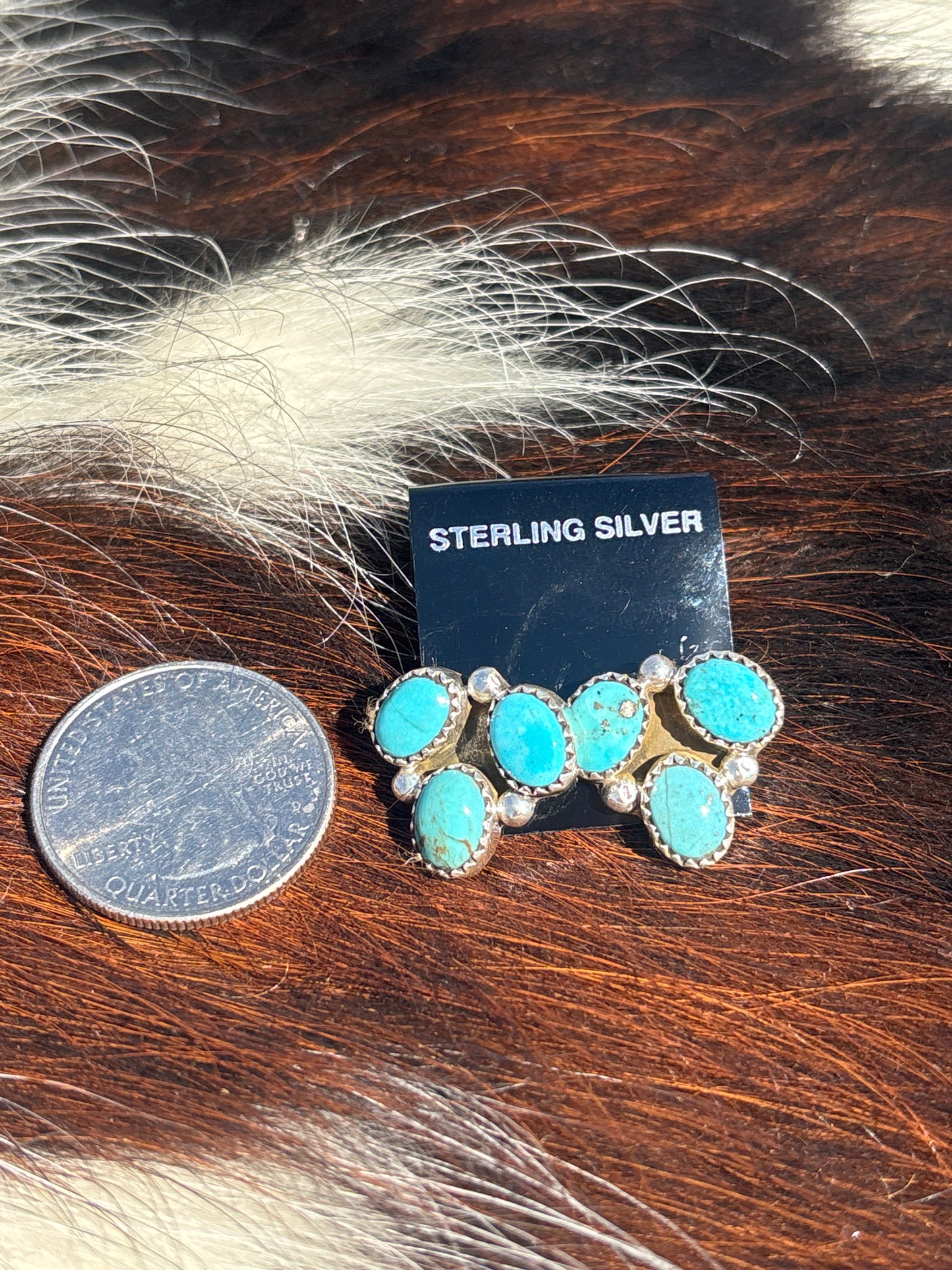 Native Made, Turquoise & Sterling Silver Earrings