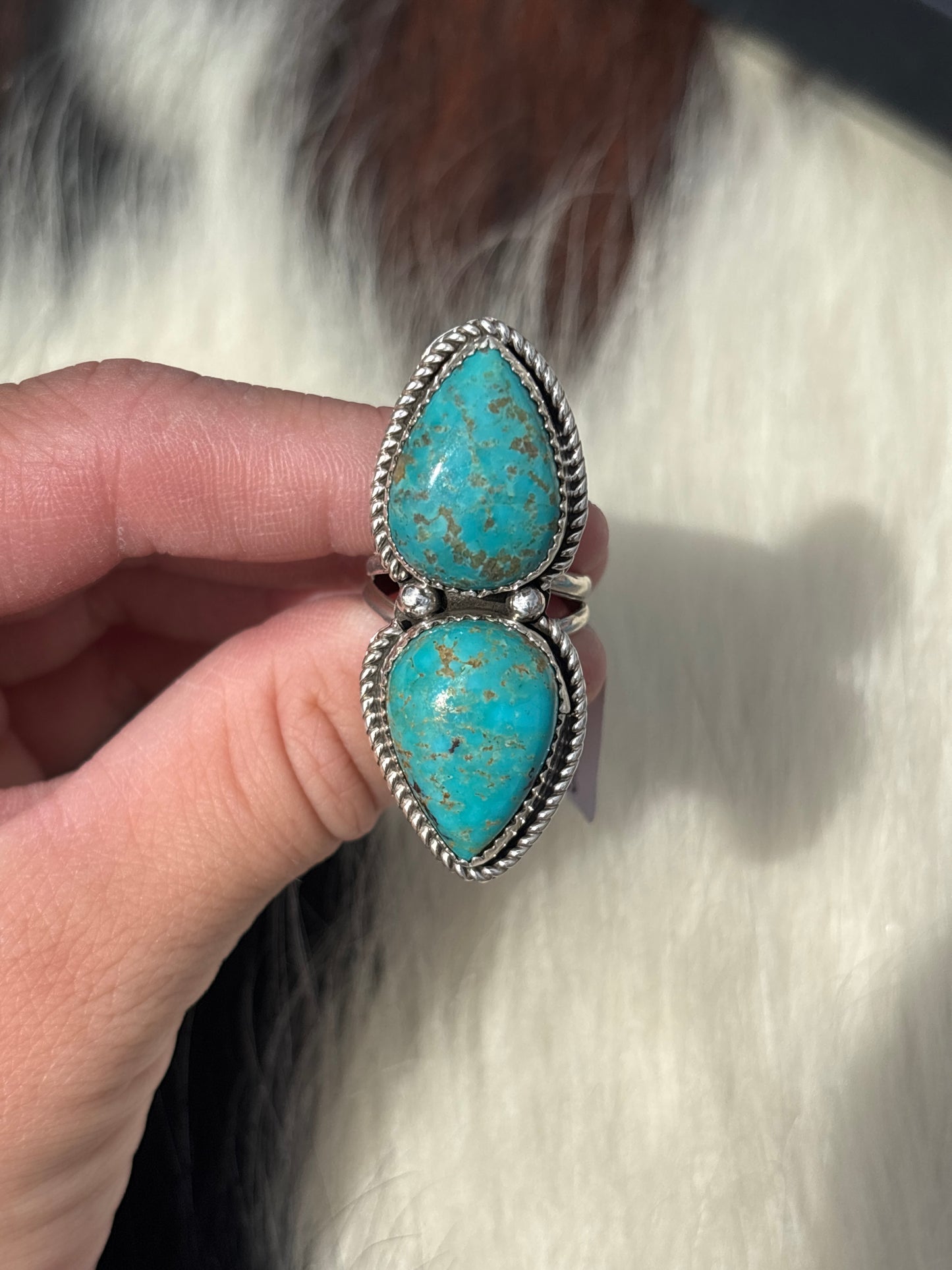 Native American, Hand-Made, Turquoise & Sterling Silver Ring