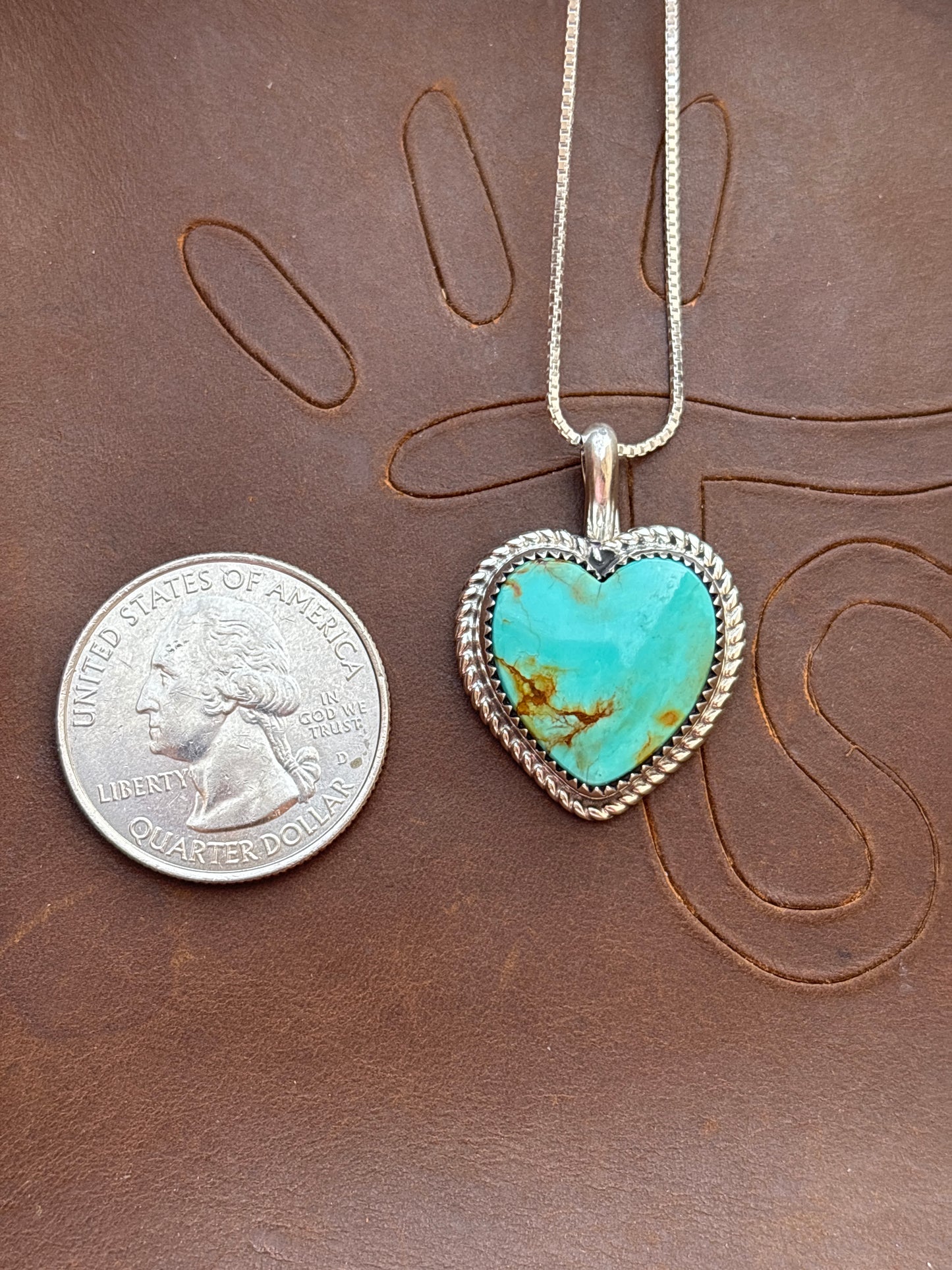Native American, Hand-Made, Turquoise & Sterling Silver Necklace