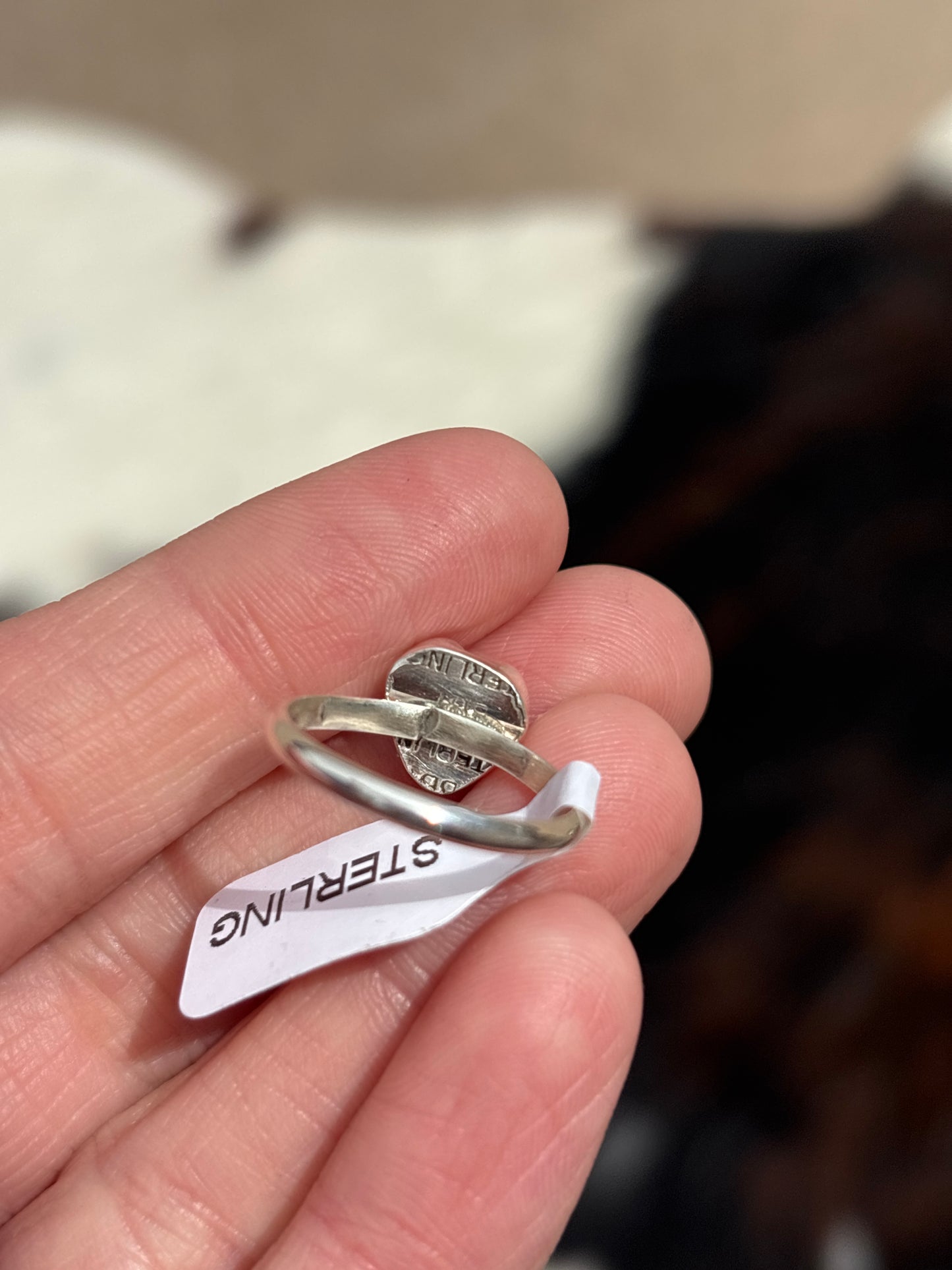 Native American, Hand-Made, Pink Conch & Sterling Silver Ring