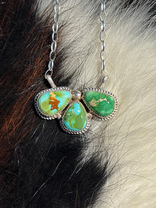 Native American, Hand-Made, Sierra Bella Turquoise & Sterling Silver Necklace