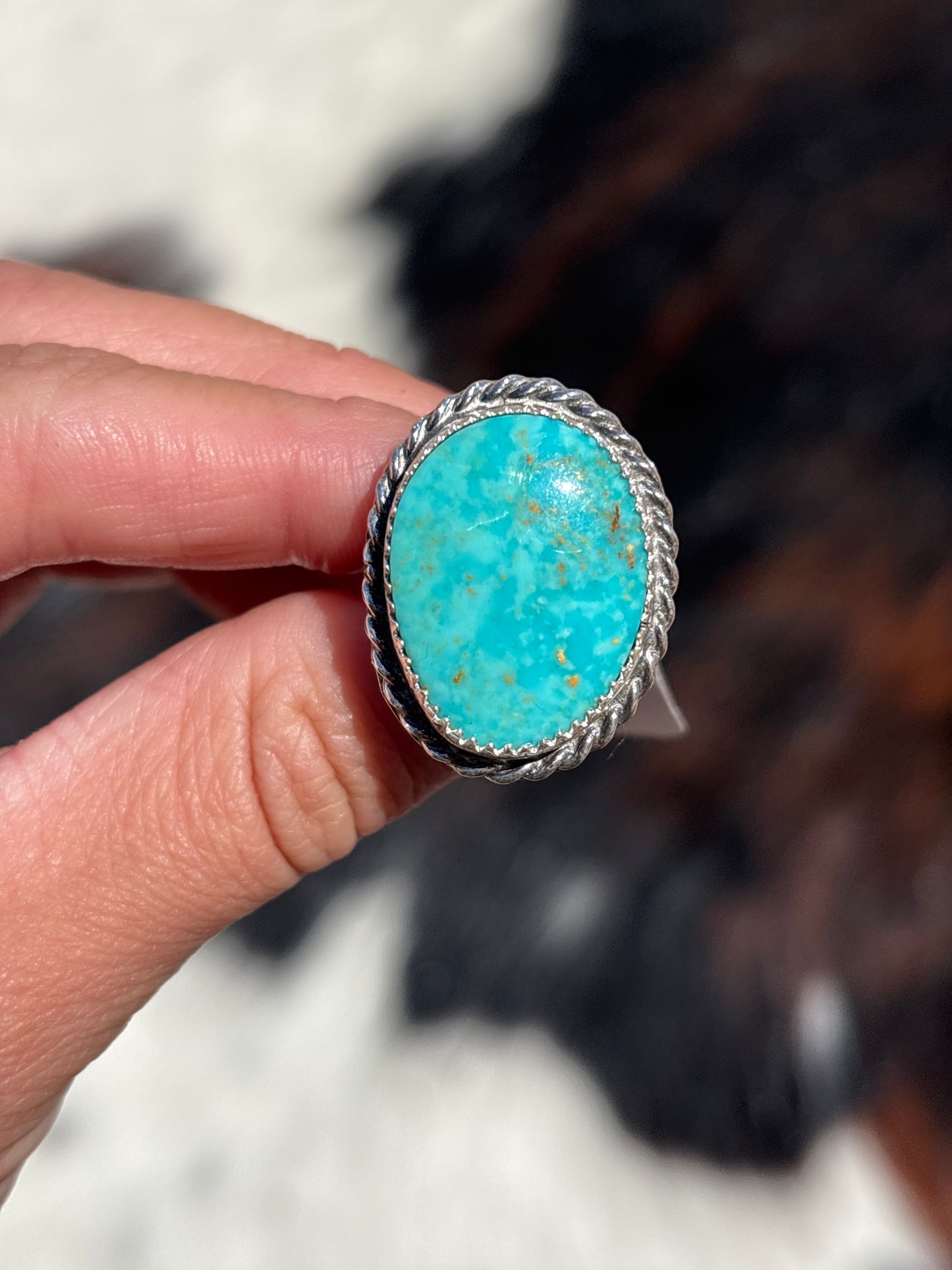 Native American, Hand-Made, Turquoise & Sterling Silver Ring