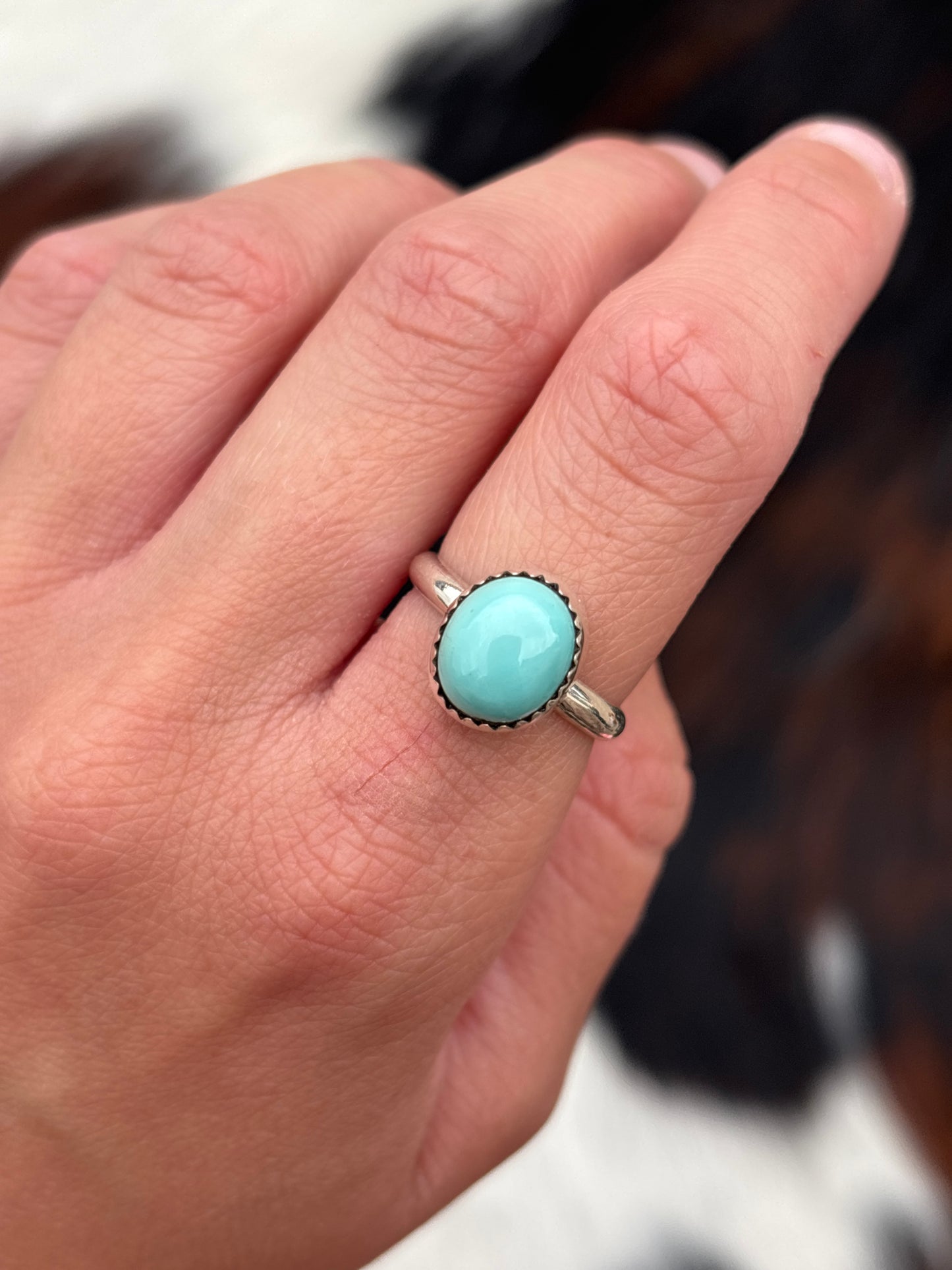 Native American, Hand-Made, Turquoise & Sterling Silver Ring