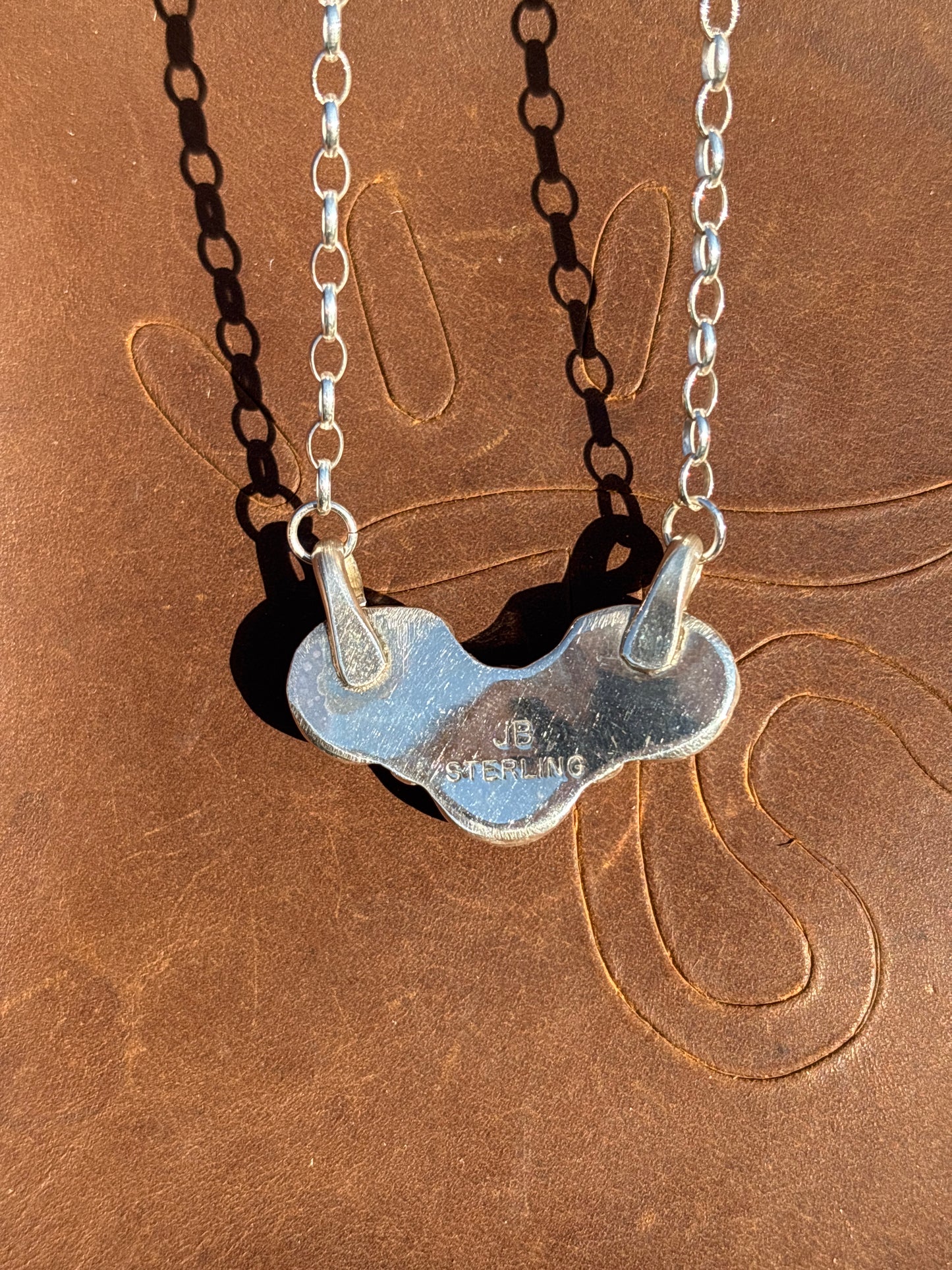 Native American, Hand-Made, Pink Conch & Sterling Silver Necklace