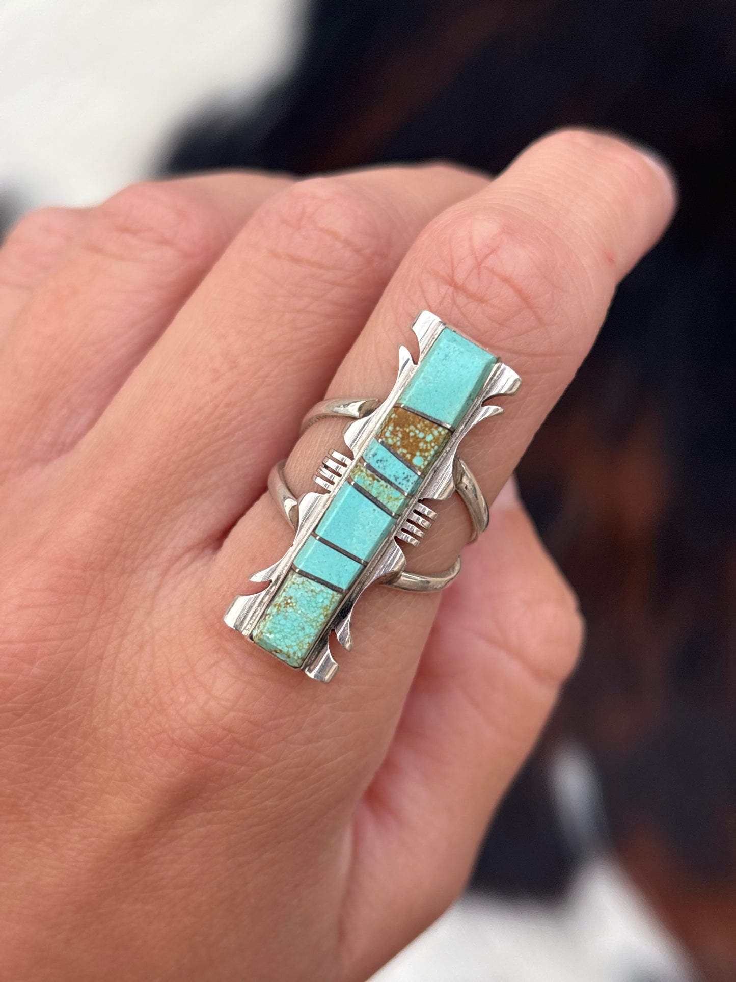 Native American, Hand-Made, Turquoise & Sterling Silver Ring