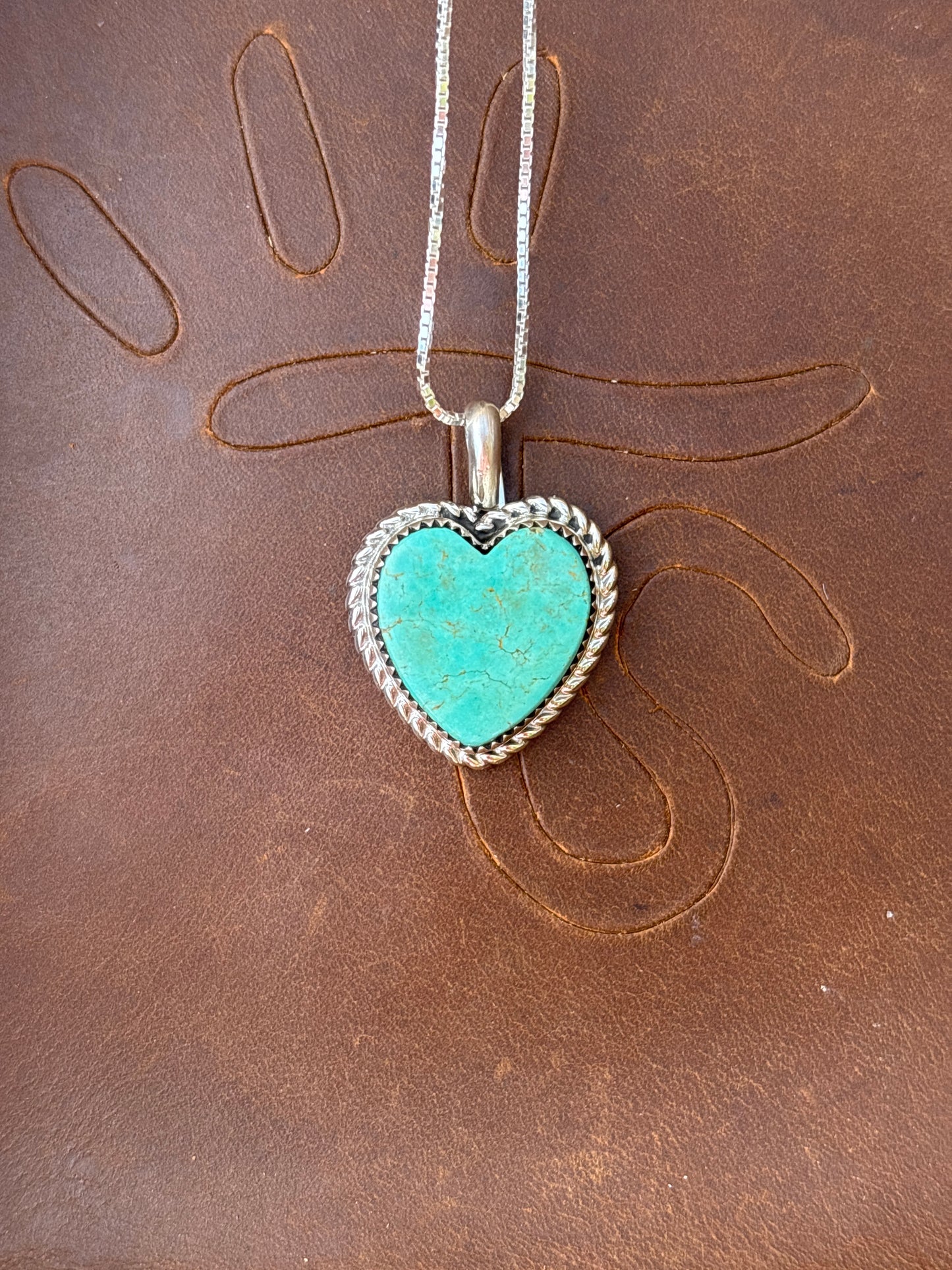 Native American, Hand-Made, Turquoise & Sterling Silver Necklace