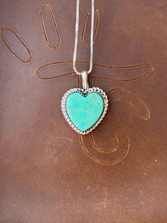 Native American, Hand-Made, Turquoise & Sterling Silver Necklace