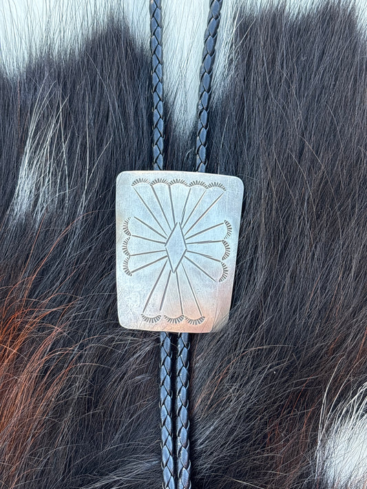 Native American, Hand-Made, Sterling Silver Bolo Tie