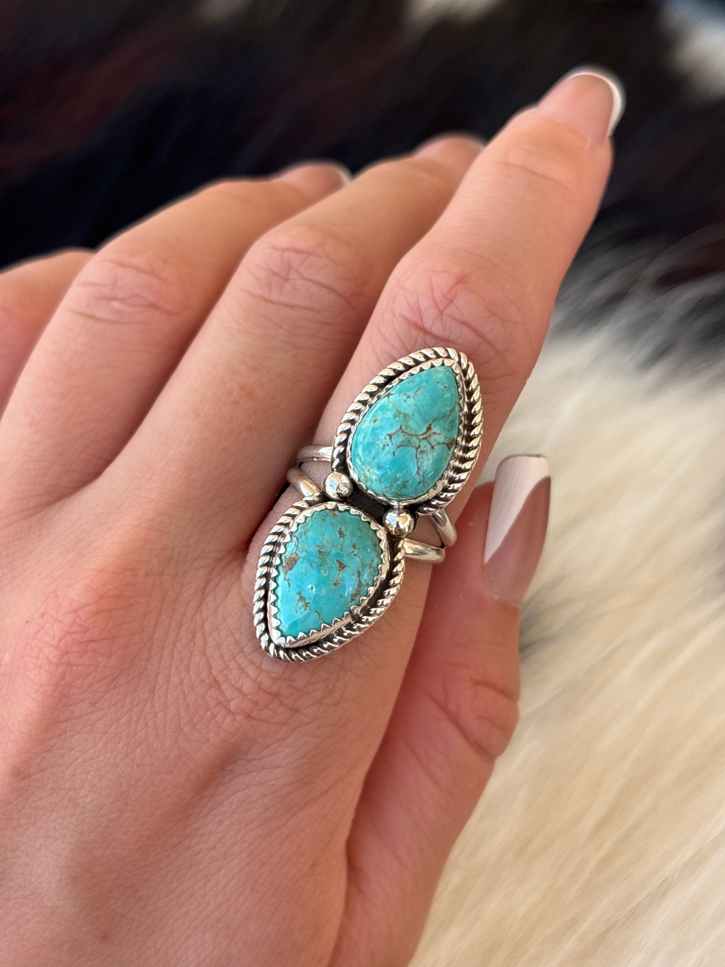Native American, Hand-Made, Turquoise & Sterling Silver Ring