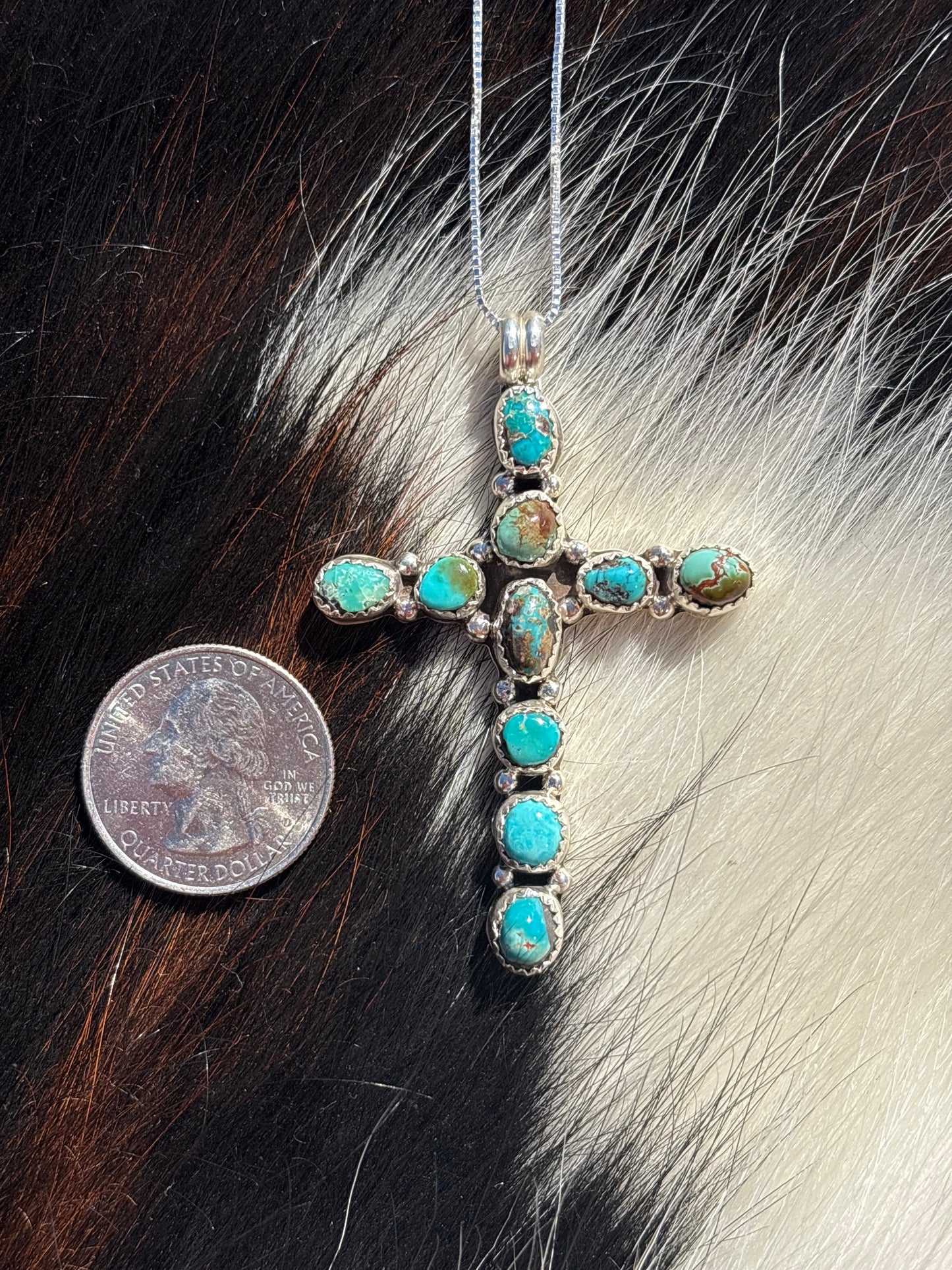 Native American, Hand-Made, Turquoise & Sterling Silver Necklace