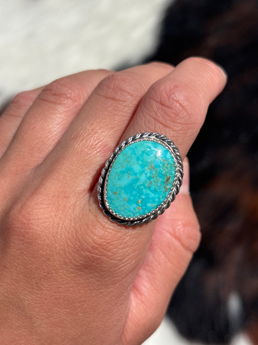 Native American, Hand-Made, Turquoise & Sterling Silver Ring