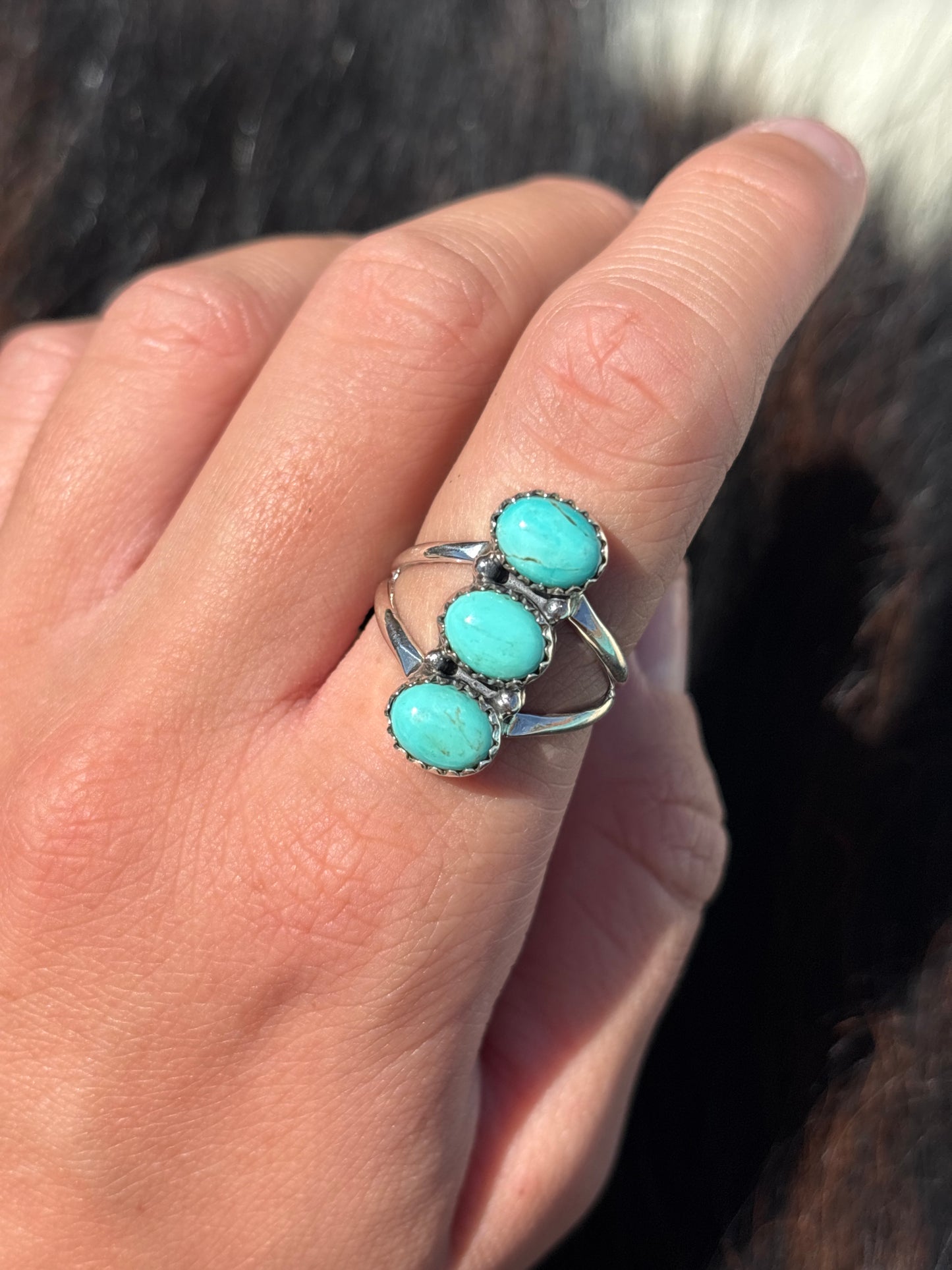 Native American, Hand-Made, Turquoise & Sterling Silver Ring