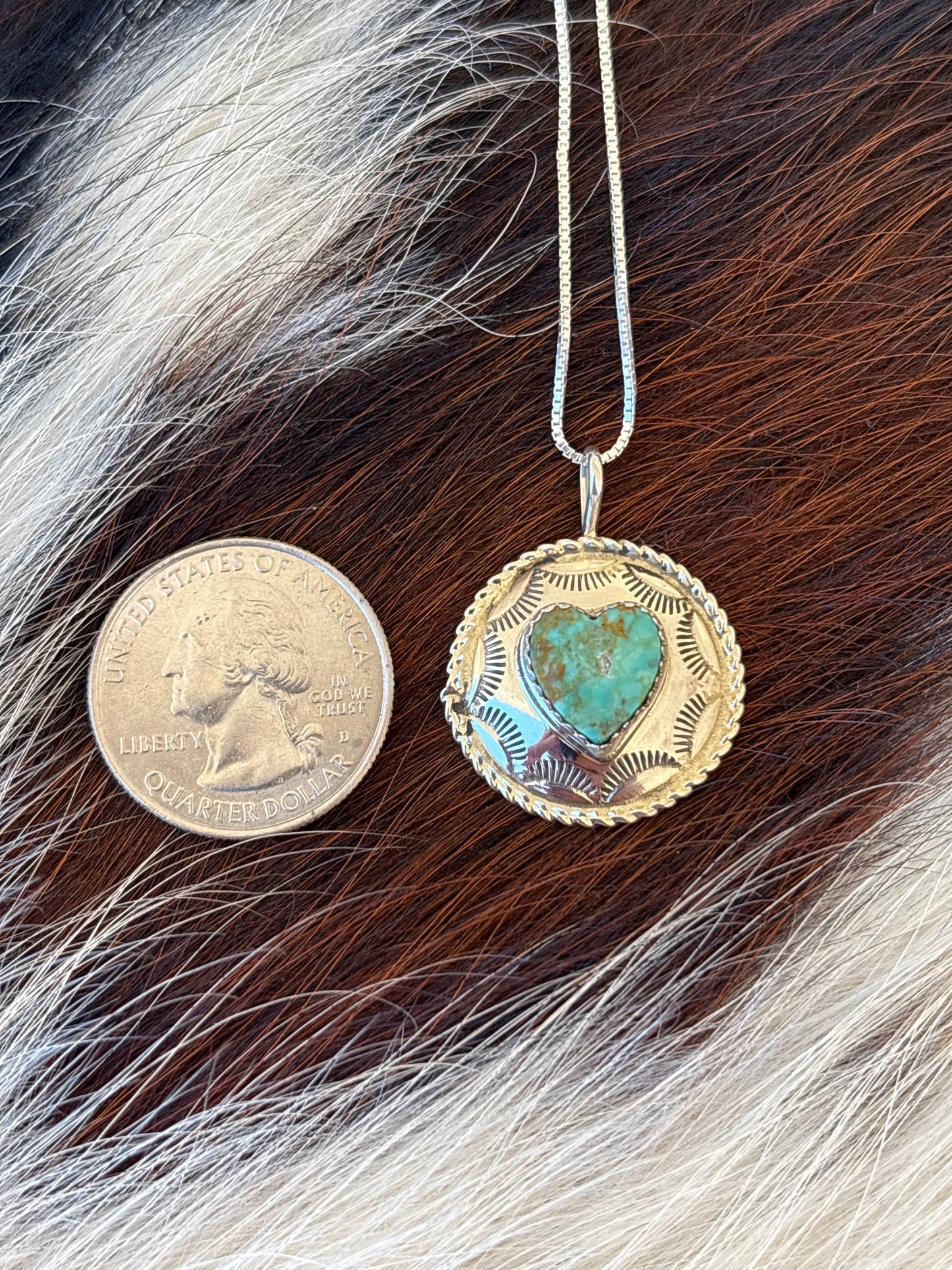 Native American, Hand-Made, Turquoise & Sterling Silver Necklace