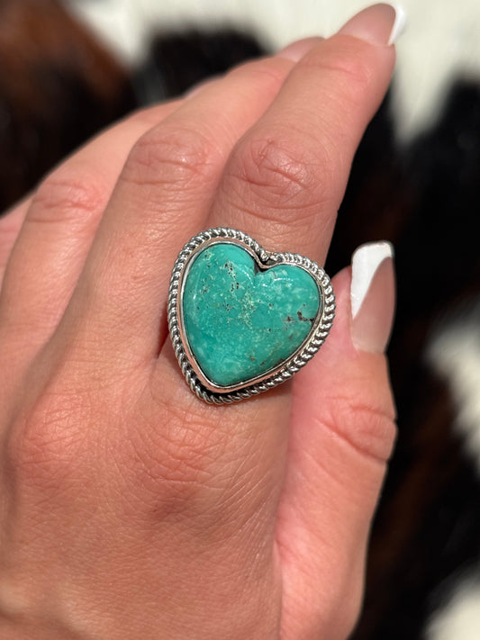 Native American, Hand-Made, Turquoise & Sterling Silver Ring