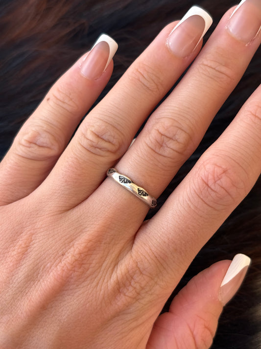 Native American, Hand-Made, Sterling Silver Stacker Ring