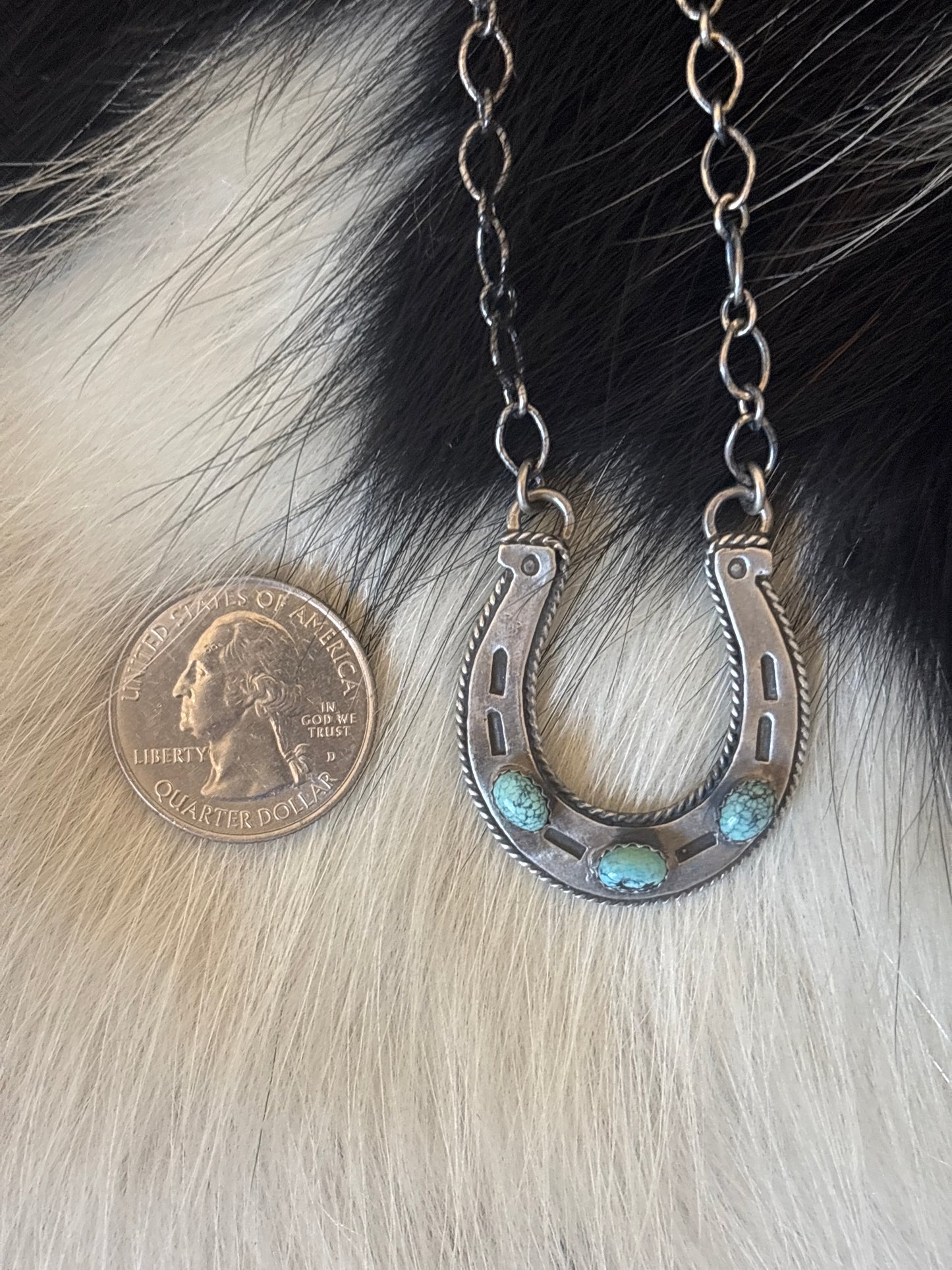 Native American, Hand-Made, Turquoise & Sterling Silver Necklace