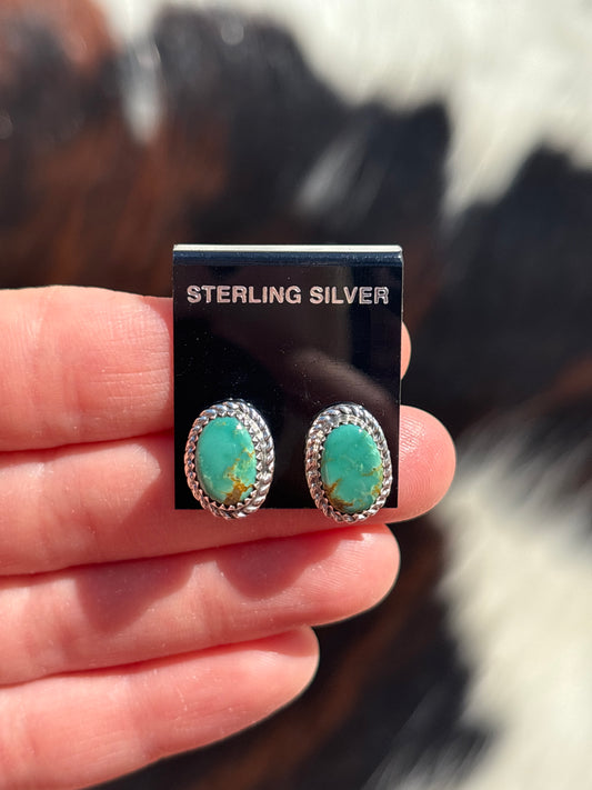 Native Made, Turquoise & Sterling Silver Earrings