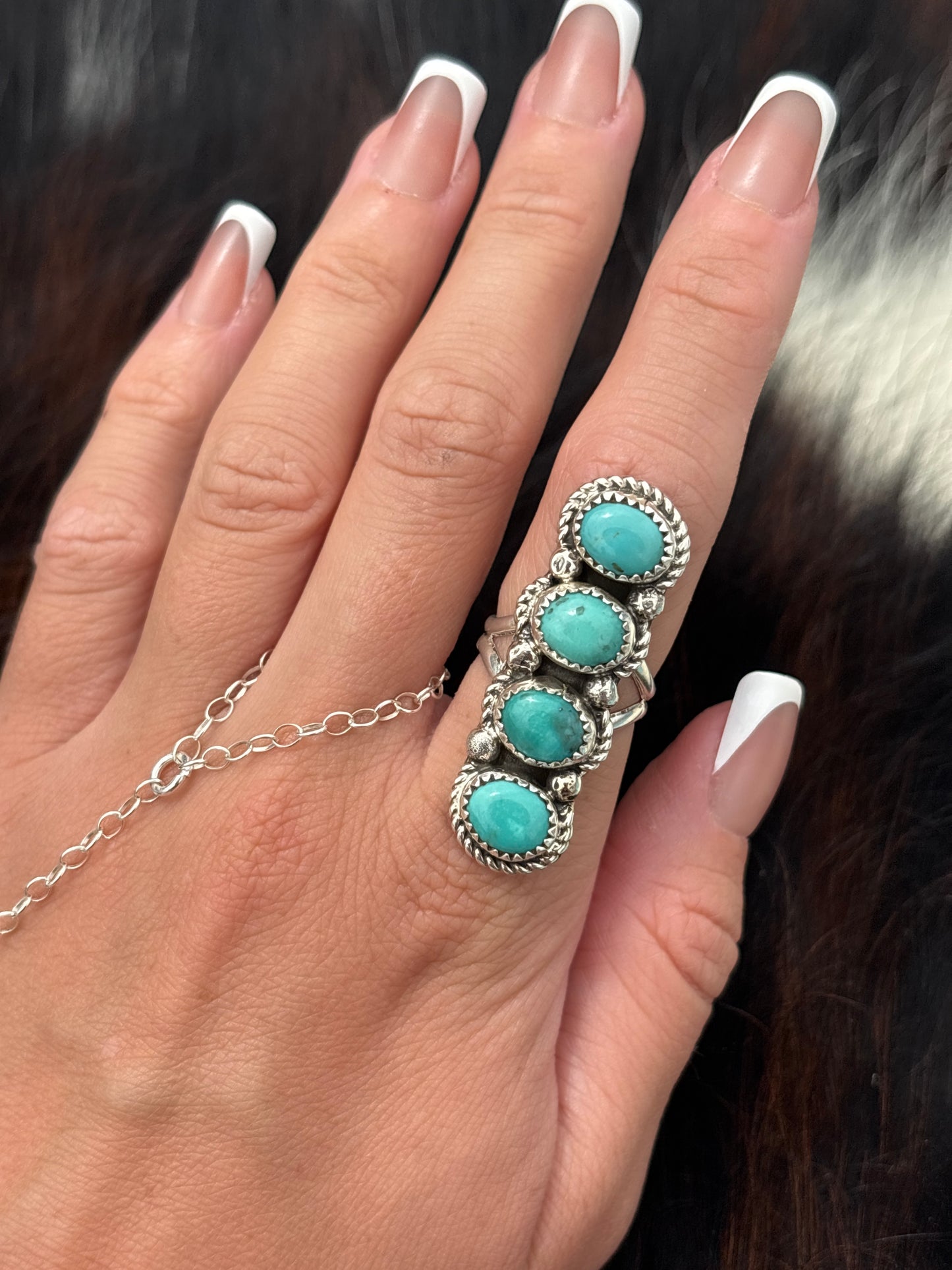 Native American, Hand-Made, Turquoise & Sterling Silver Ring