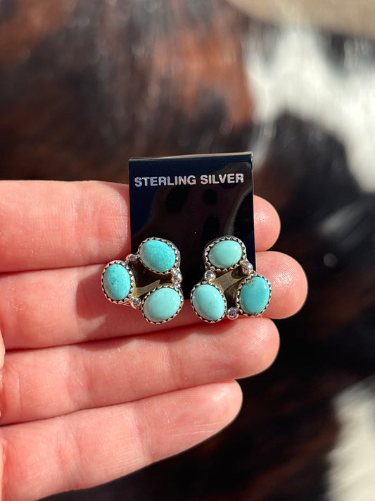 Native Made, Turquoise & Sterling Silver Earrings