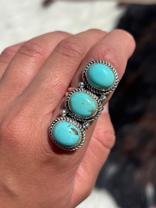 Native American, Hand-Made, Turquoise & Sterling Silver Ring