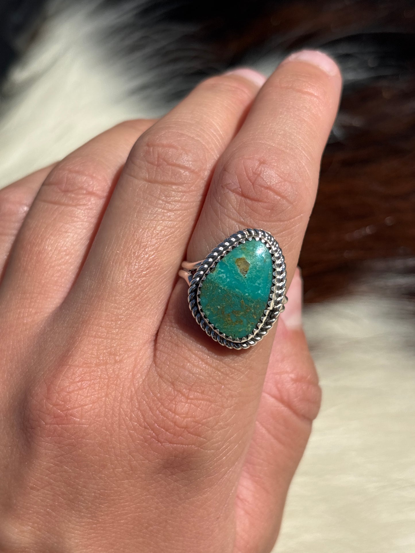 Native American, Hand-Made, Turquoise & Sterling Silver Ring
