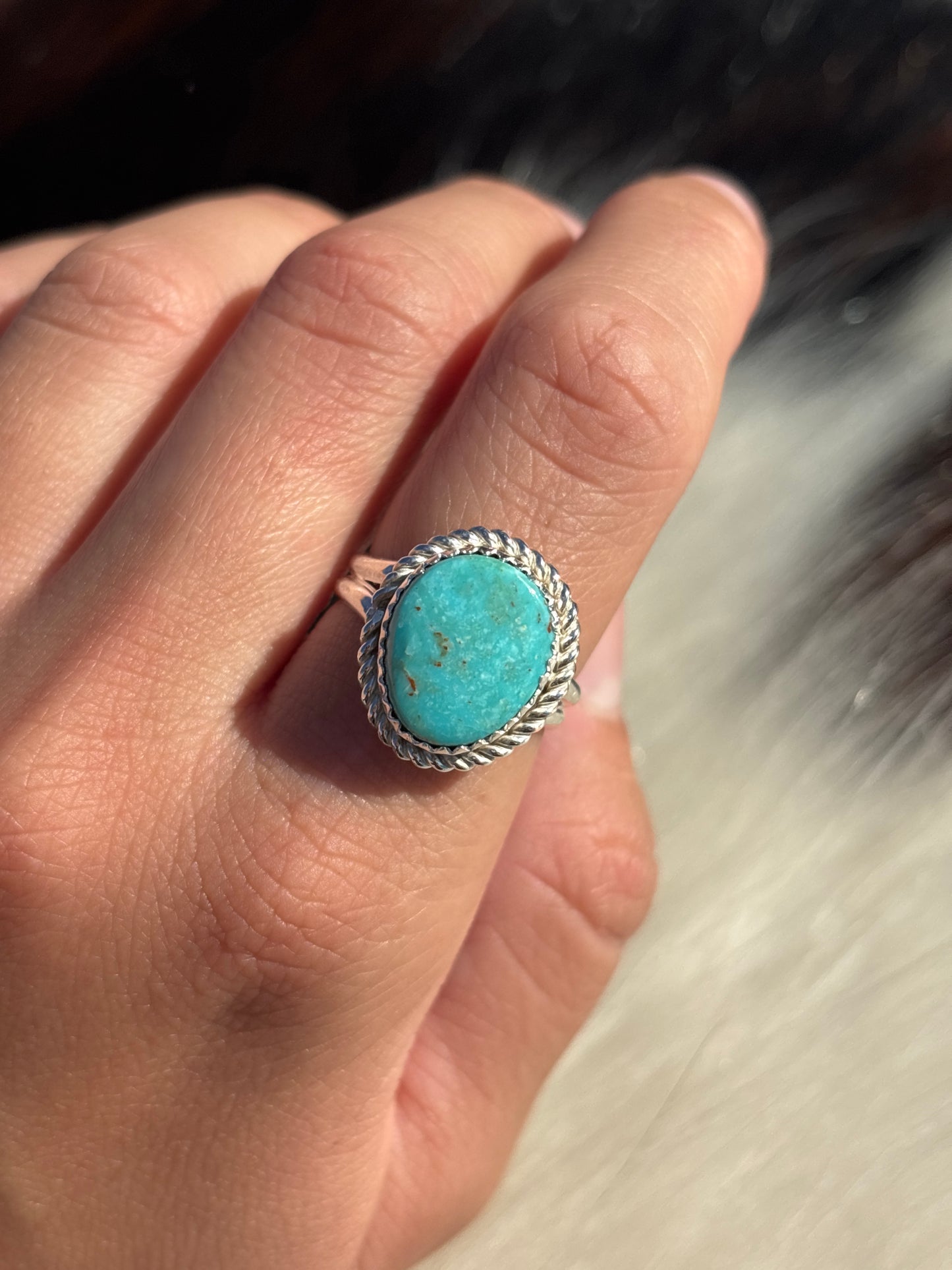 Native American, Hand-Made, Turquoise & Sterling Silver Ring