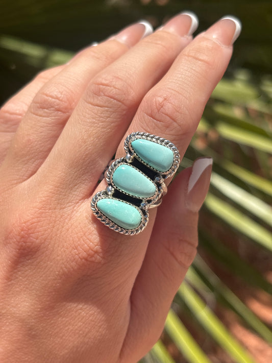 Native American, Hand-Made, Turquoise & Sterling Silver Ring