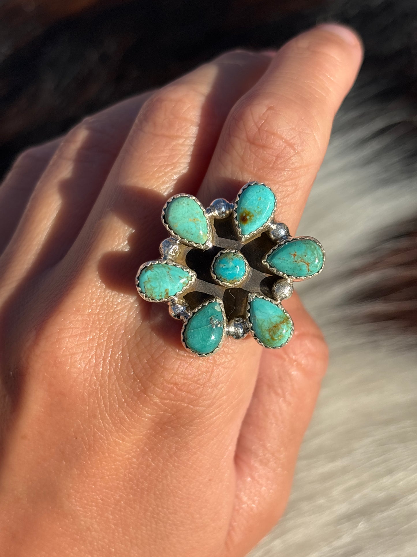Native American, Hand-Made, Turquoise & Sterling Silver Ring