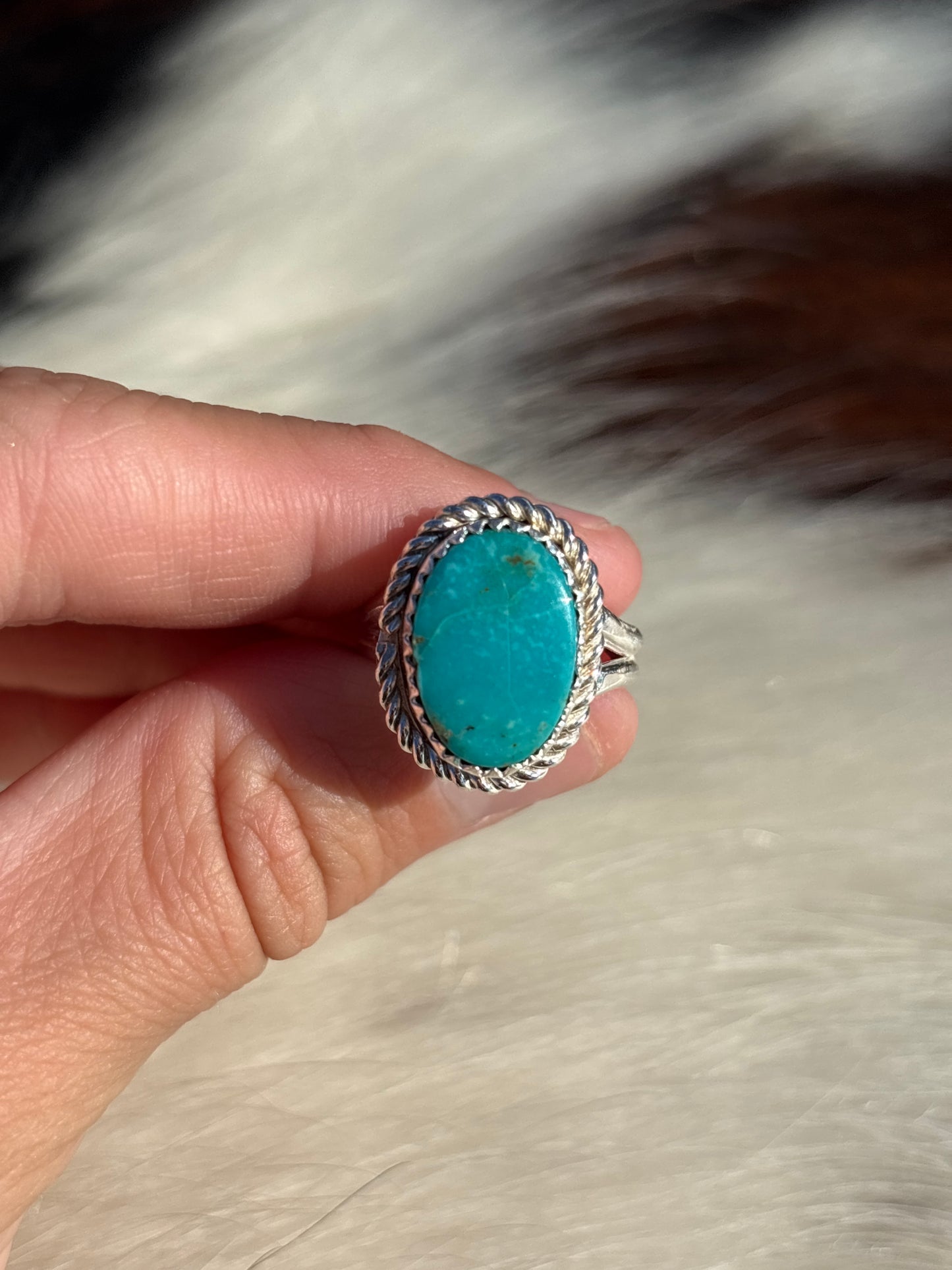 Native American, Hand-Made, Turquoise & Sterling Silver Ring