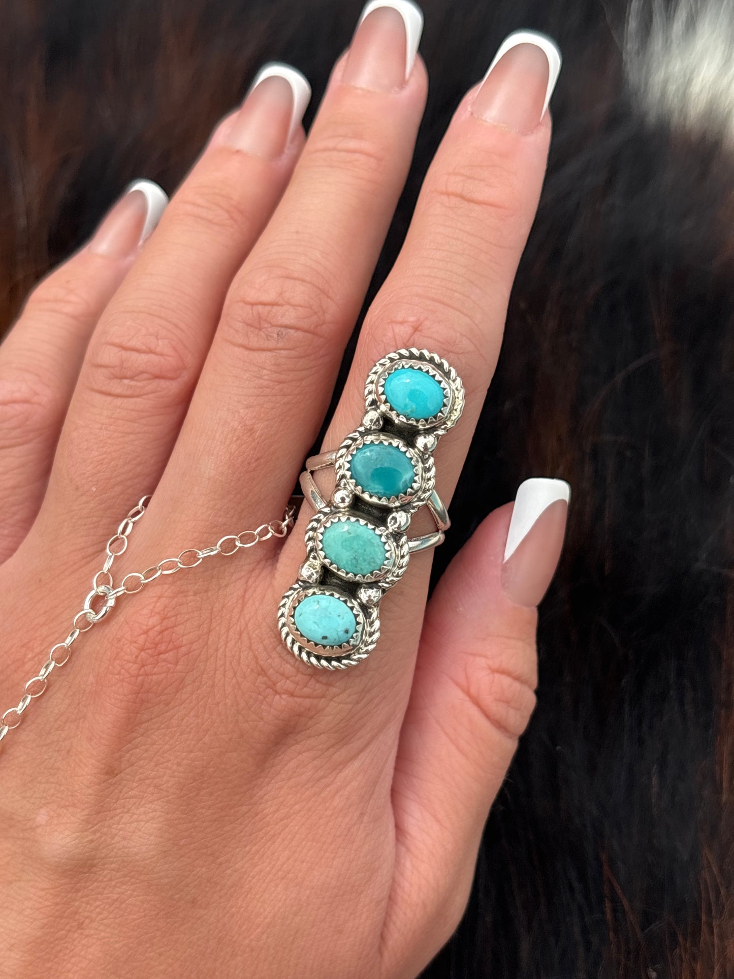 Native American, Hand-Made, Turquoise & Sterling Silver Ring
