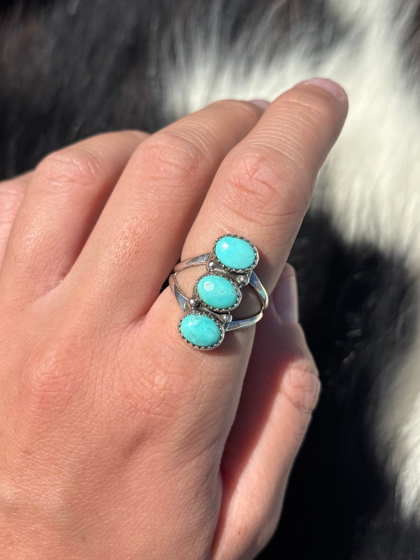 Native American, Hand-Made, Turquoise & Sterling Silver Ring