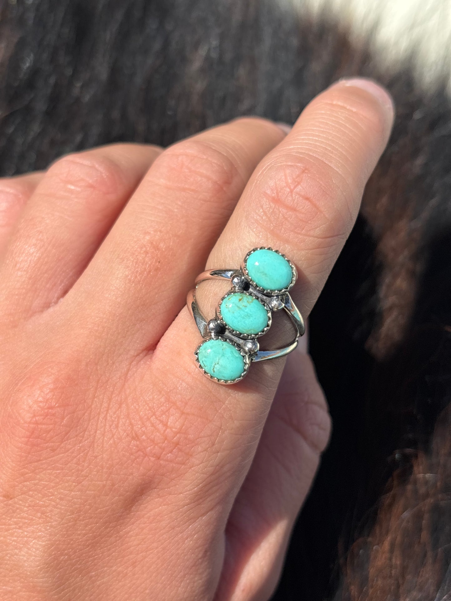 Native American, Hand-Made, Turquoise & Sterling Silver Ring