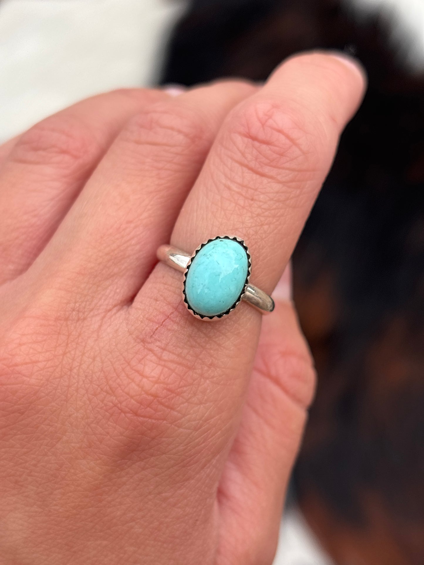 Native American, Hand-Made, Turquoise & Sterling Silver Ring