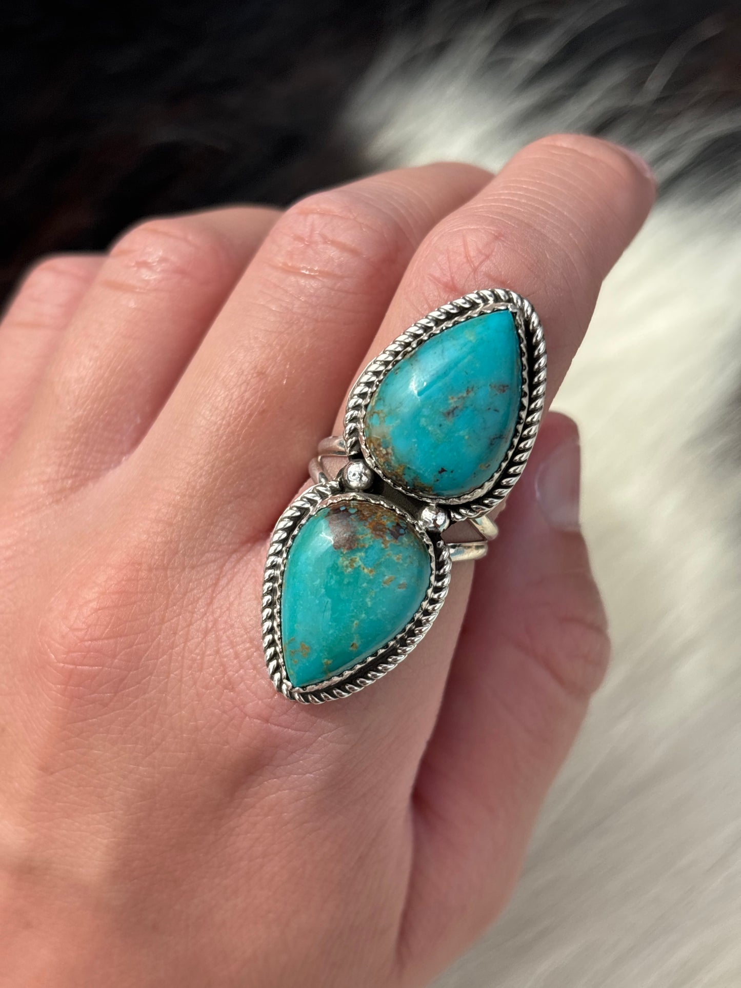 Native American, Hand-Made, Turquoise & Sterling Silver Ring