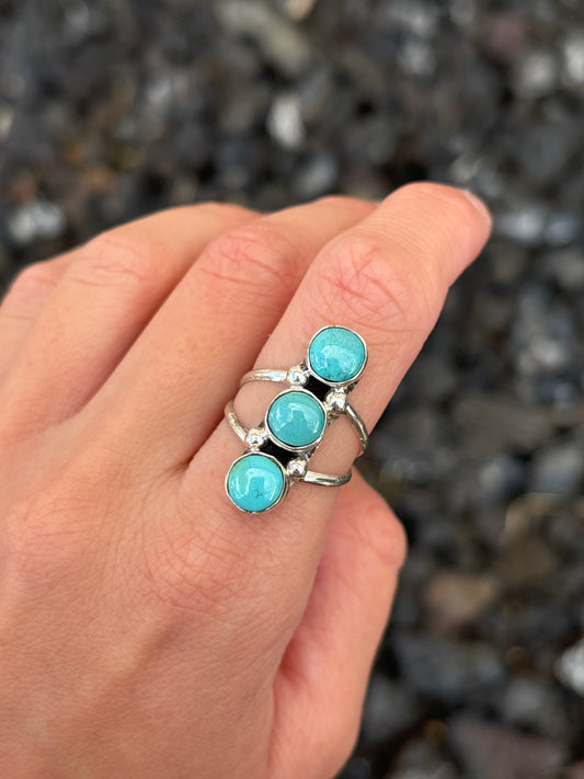 Native American, Hand-Made, Turquoise & Sterling Silver Ring