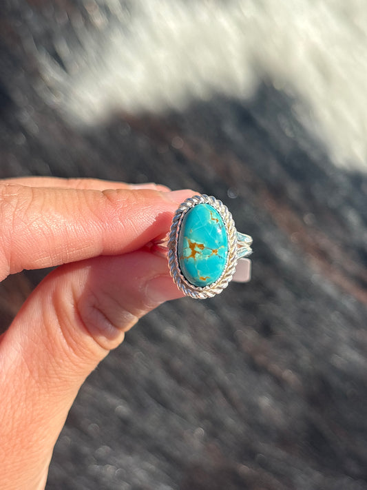 Native American, Hand-Made, Turquoise & Sterling Silver Ring