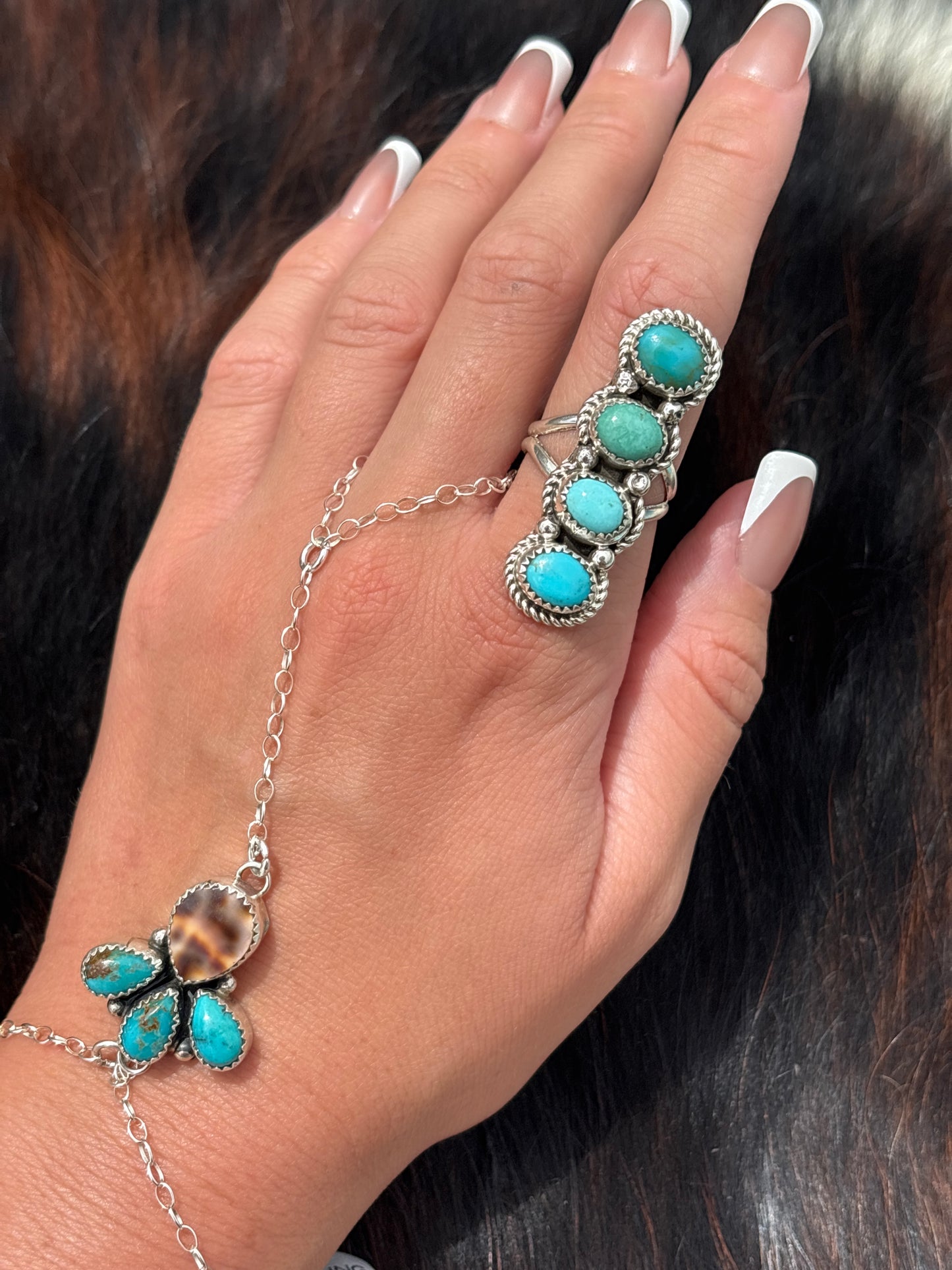 Native American, Hand-Made, Turquoise & Sterling Silver Ring
