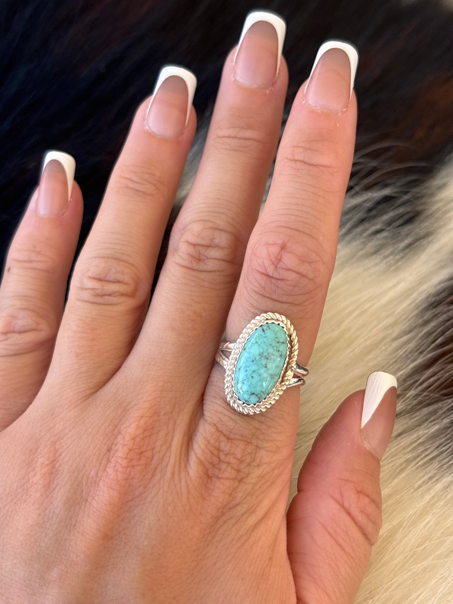 Native American, Hand-Made, Turquoise & Sterling Silver Ring
