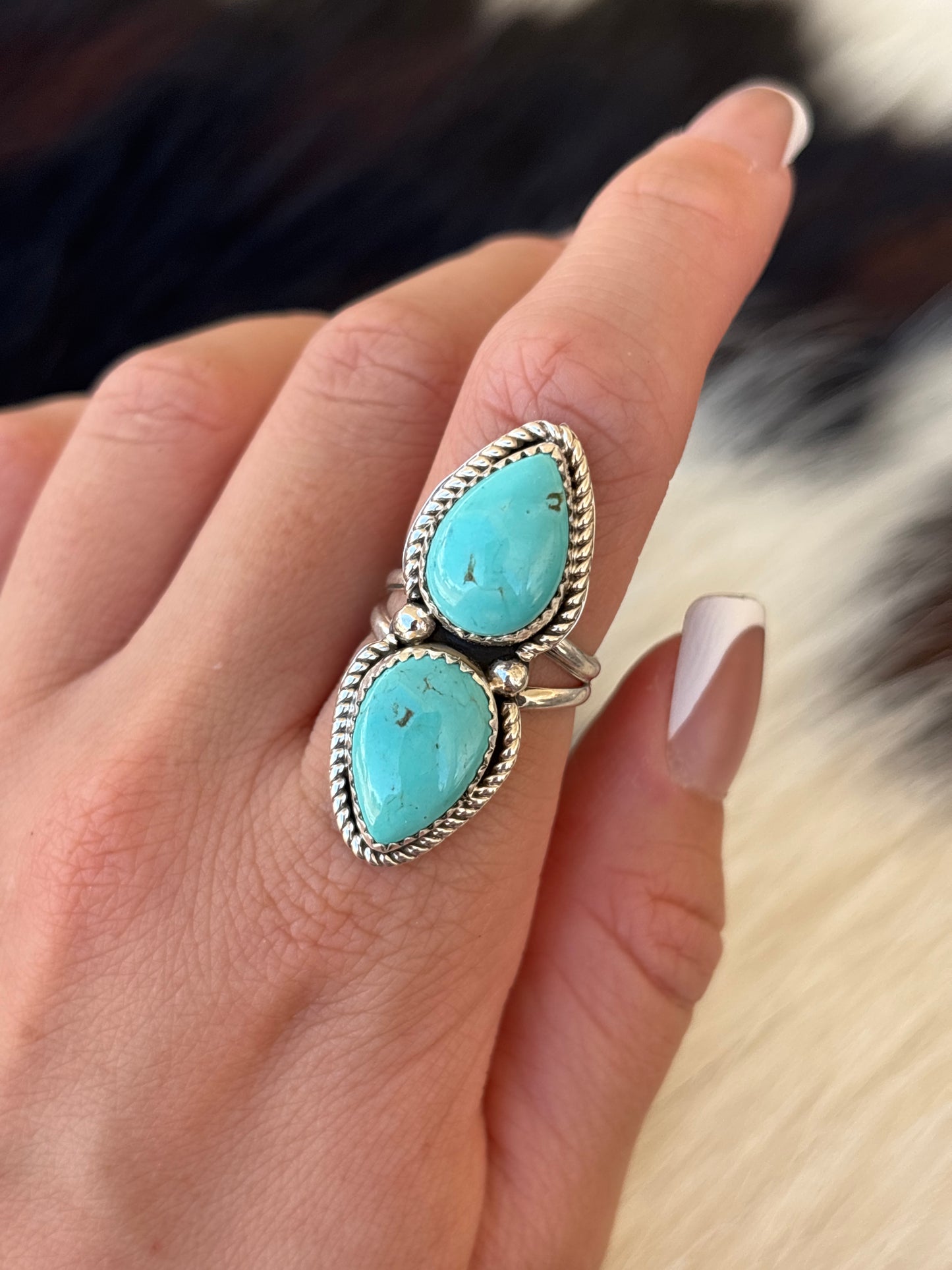 Native American, Hand-Made, Turquoise & Sterling Silver Ring