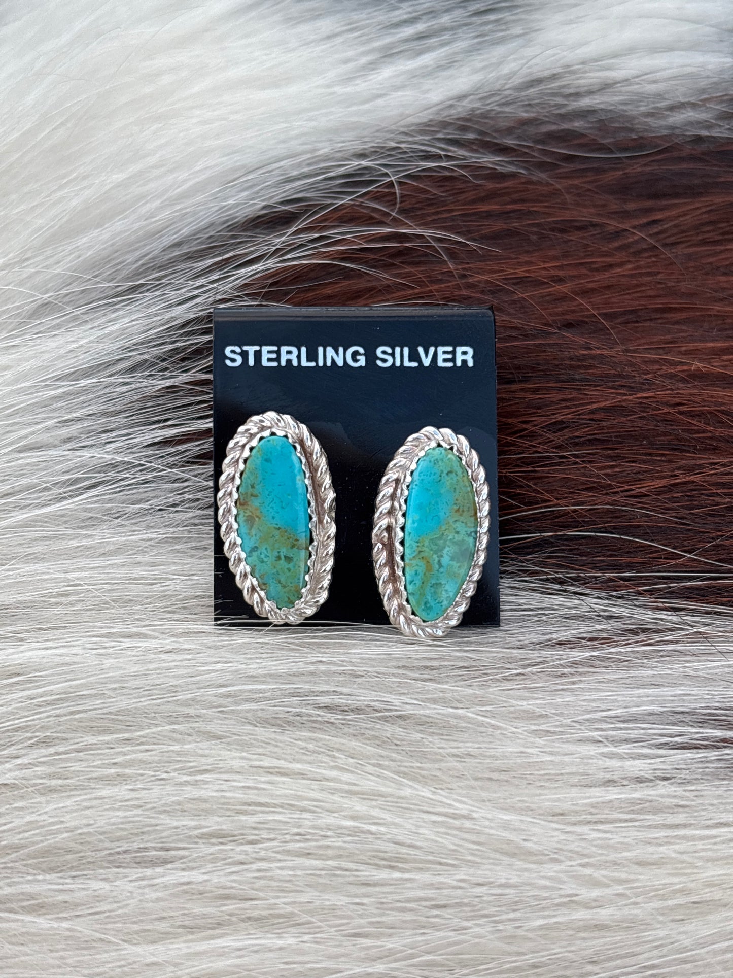 Native Made, Turquoise & Sterling Silver Earrings