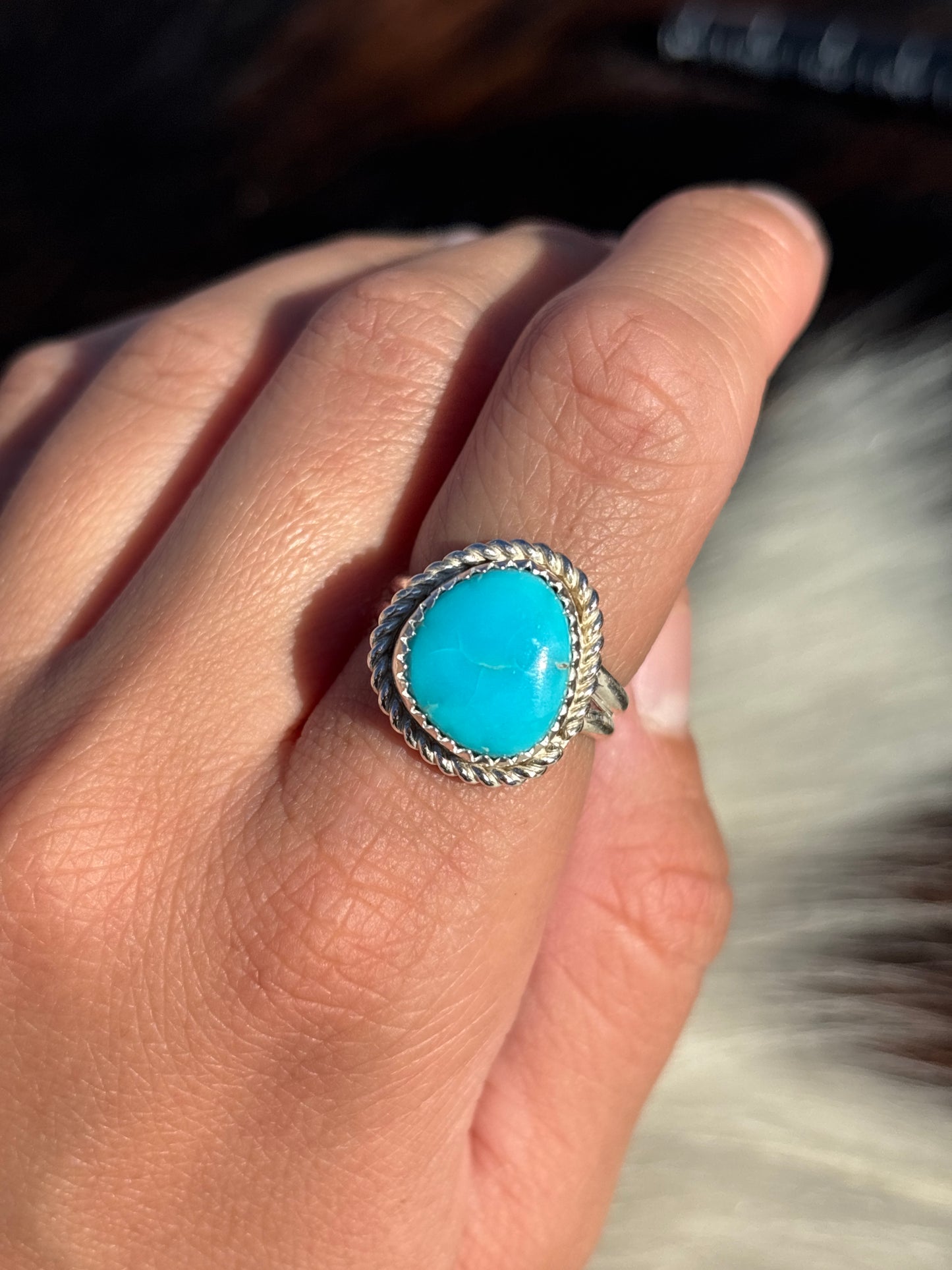 Native American, Hand-Made, Turquoise & Sterling Silver Ring